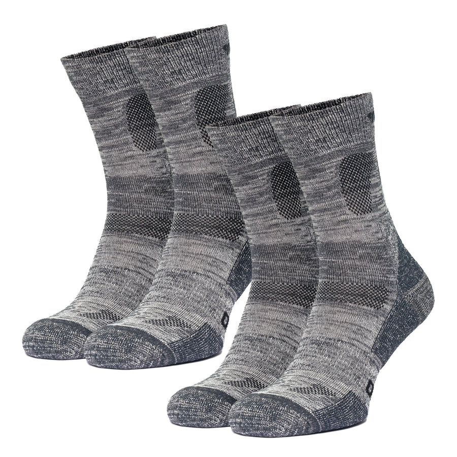 Merino Wool Hiking Socks - (Pack of 2) Iron Grey