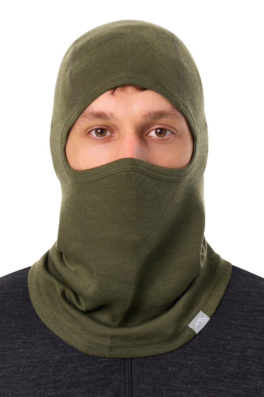 Merino Wool Balaclava Dark Olive