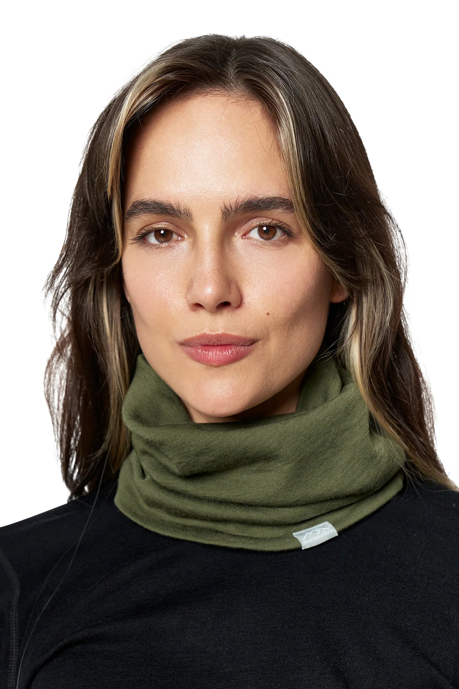 Merino Double-Layer Neck Gaiter Dark Olive