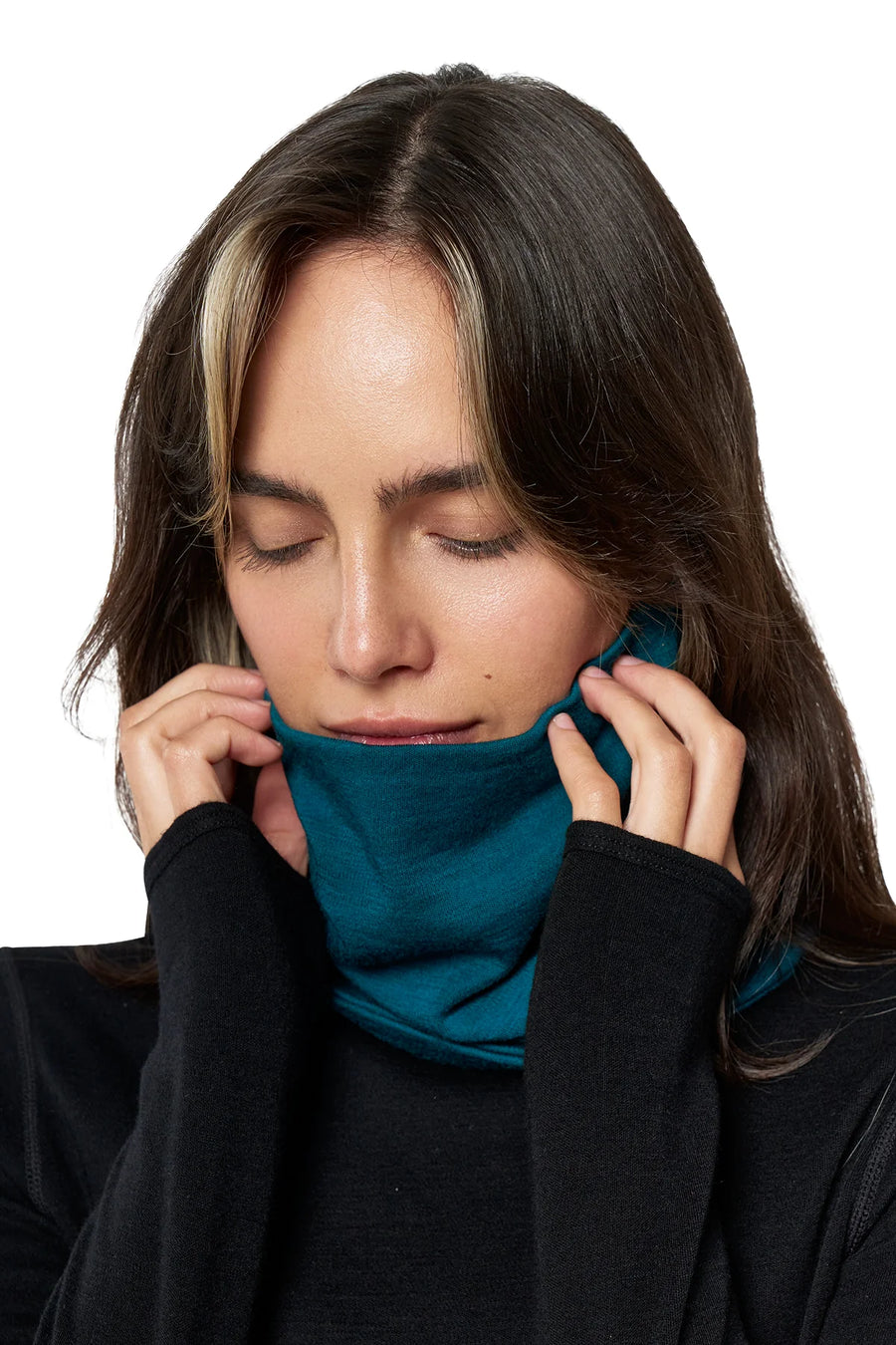 Merino Double-Layer Neck Gaiter Deep Teal
