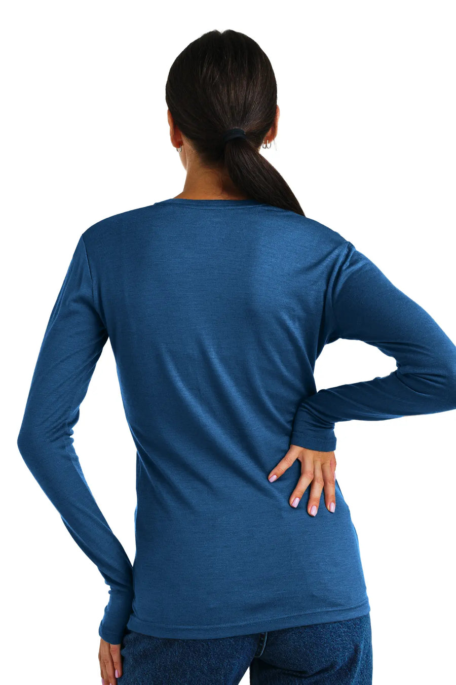 Women's Merino Long Sleeve 165 Denim Blue