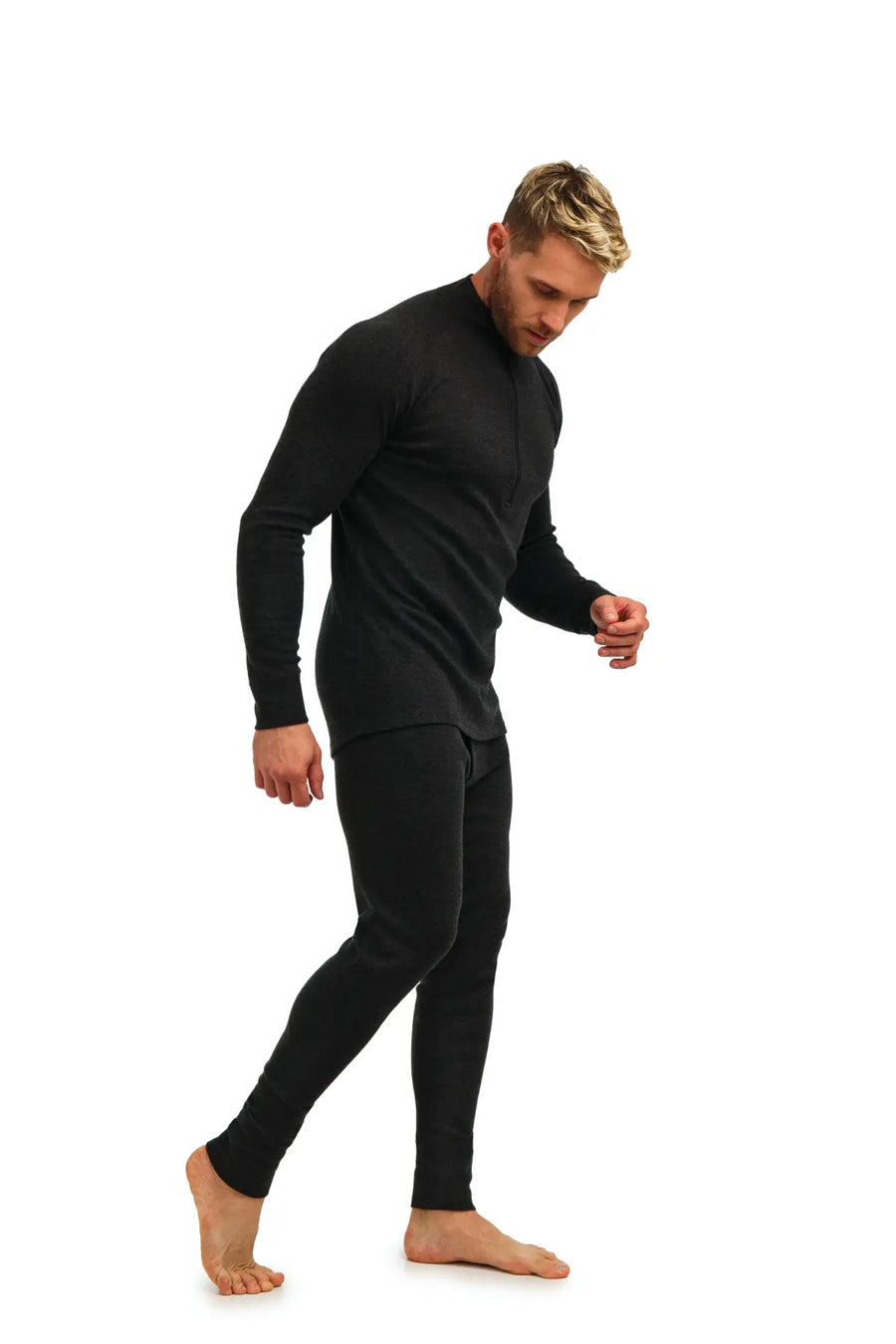 Men's Merino Thermal Set Zip 320 Charcoal Grey