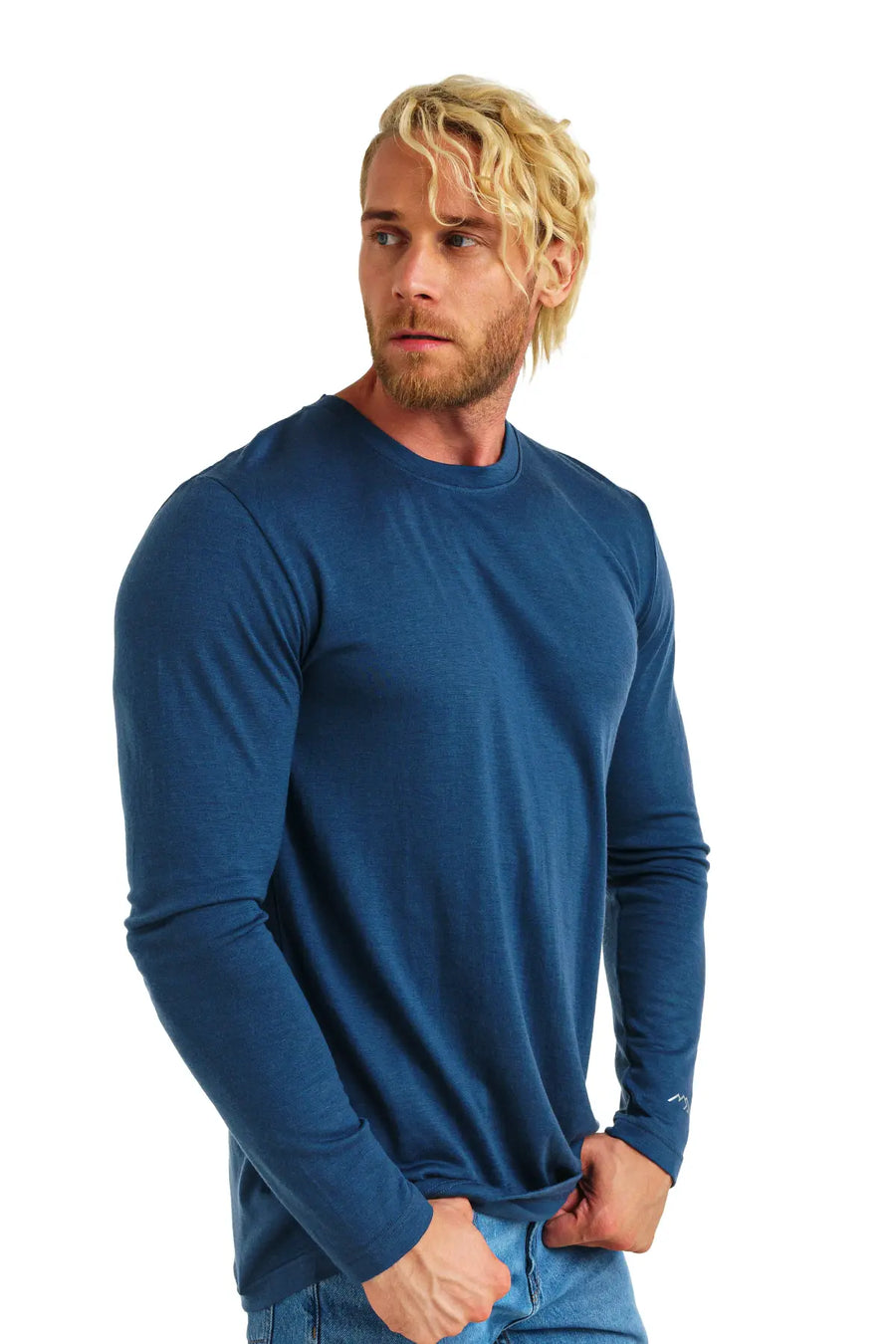 Men's Merino Long Sleeve 165 Denim Blue