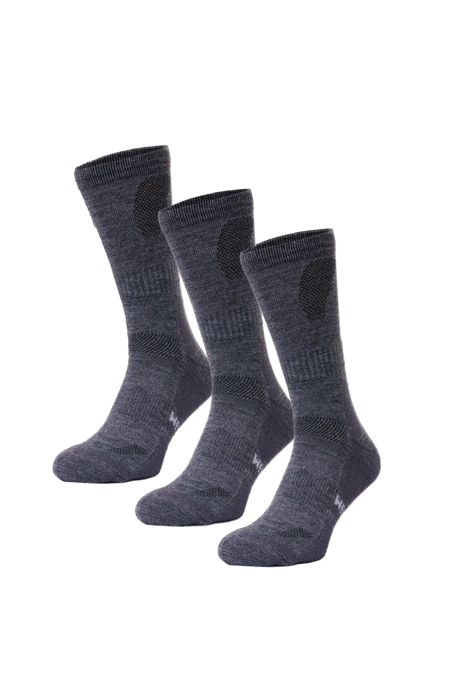Merino Wool Hiking Socks - (Pack of 3) Charcoal