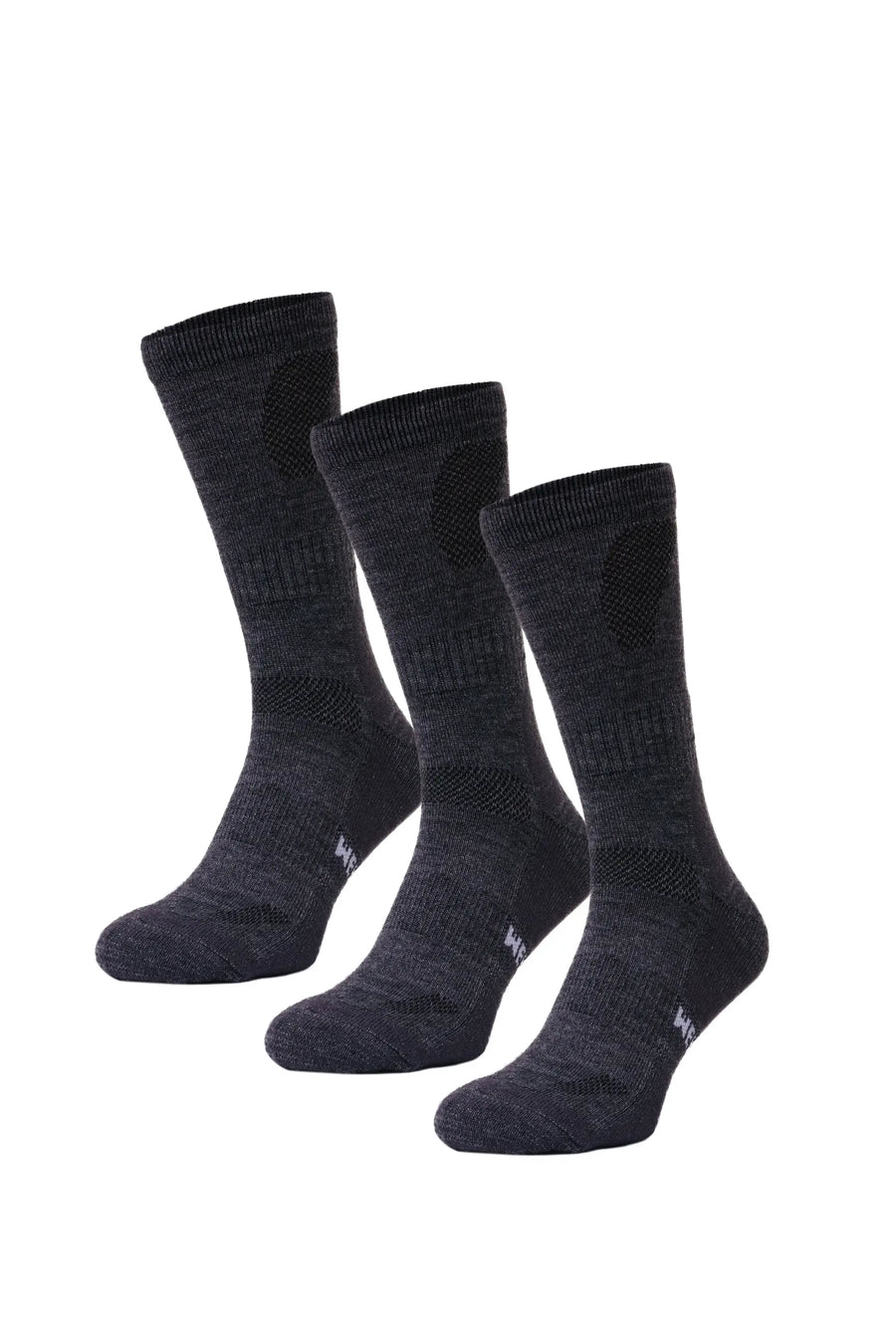 Merino Wool Hiking Socks - (Pack of 3) Charcoal Grey