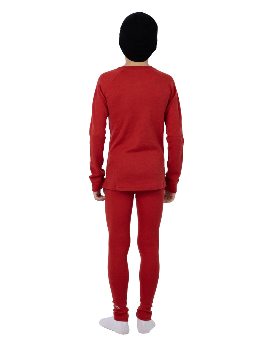 Kids' Merino Set Cherry Red + Black Beanie