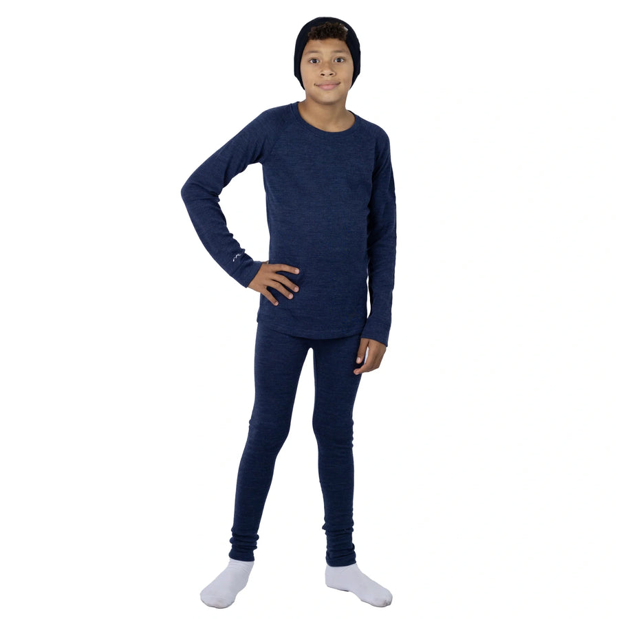 Kids' Merino Set Navy + Black Beanie