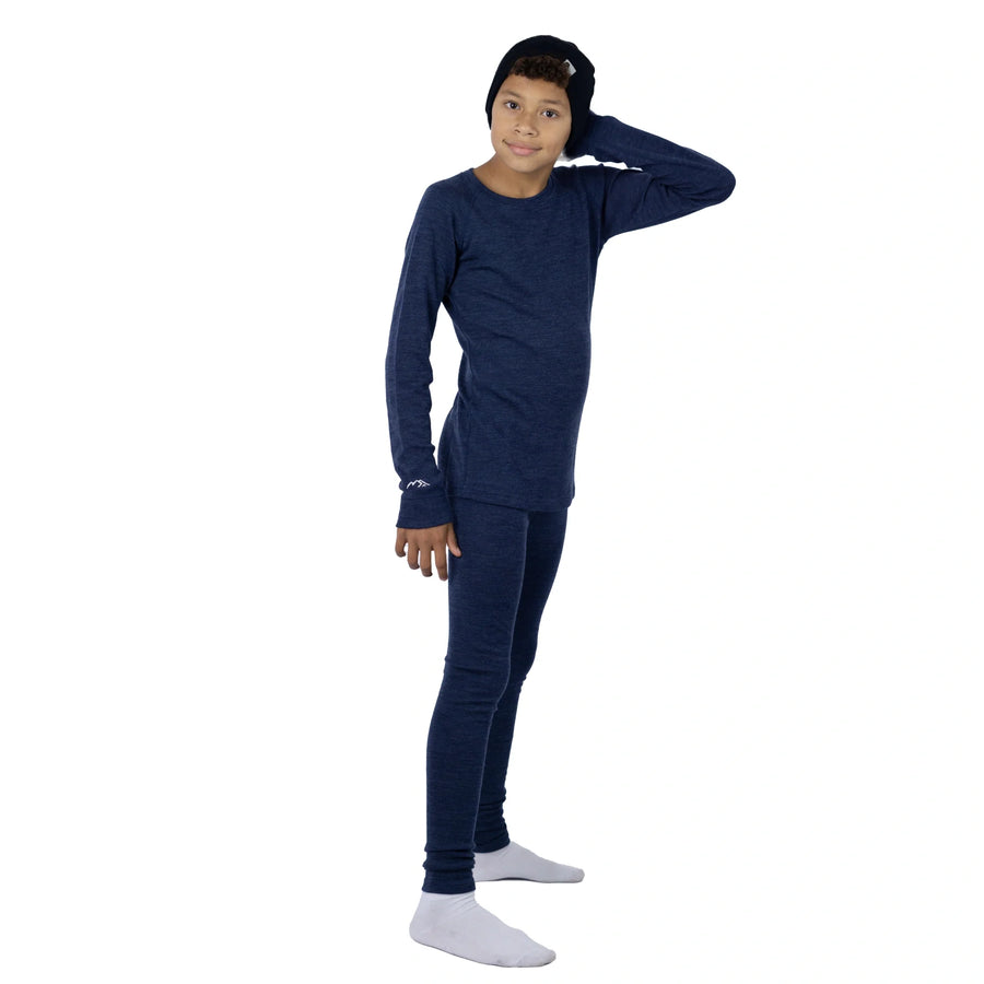 Kids' Merino Set Navy + Black Beanie