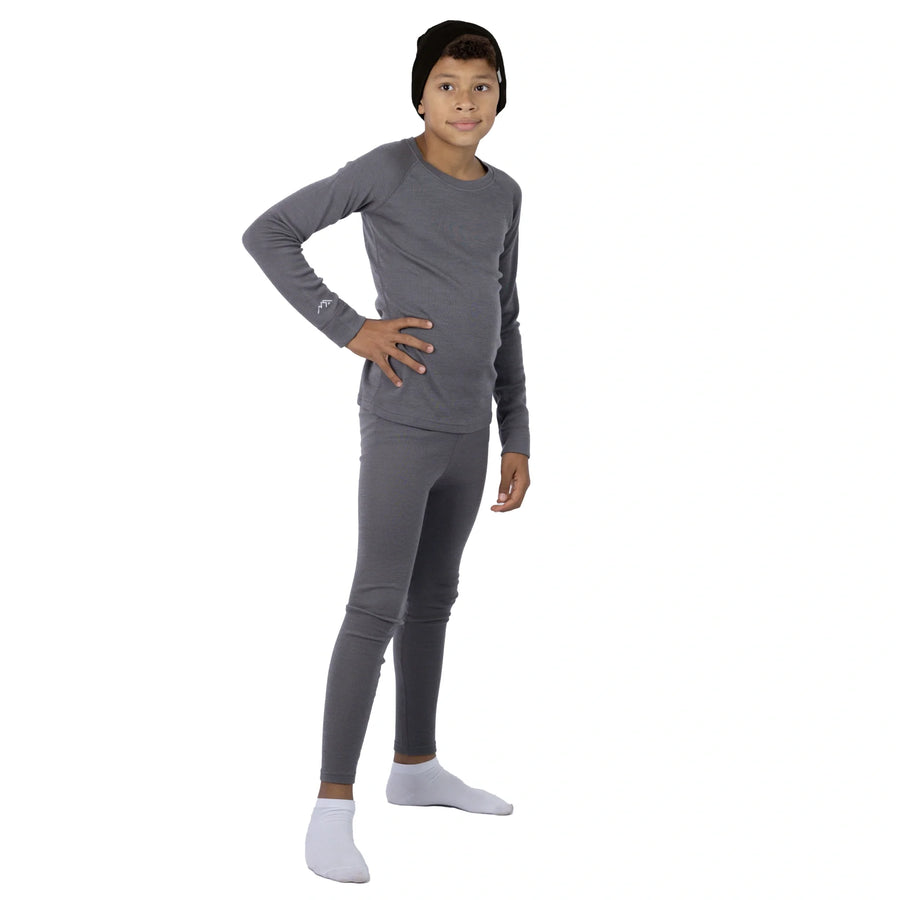Kids' Merino Set Perfect Gray + Black Beanie