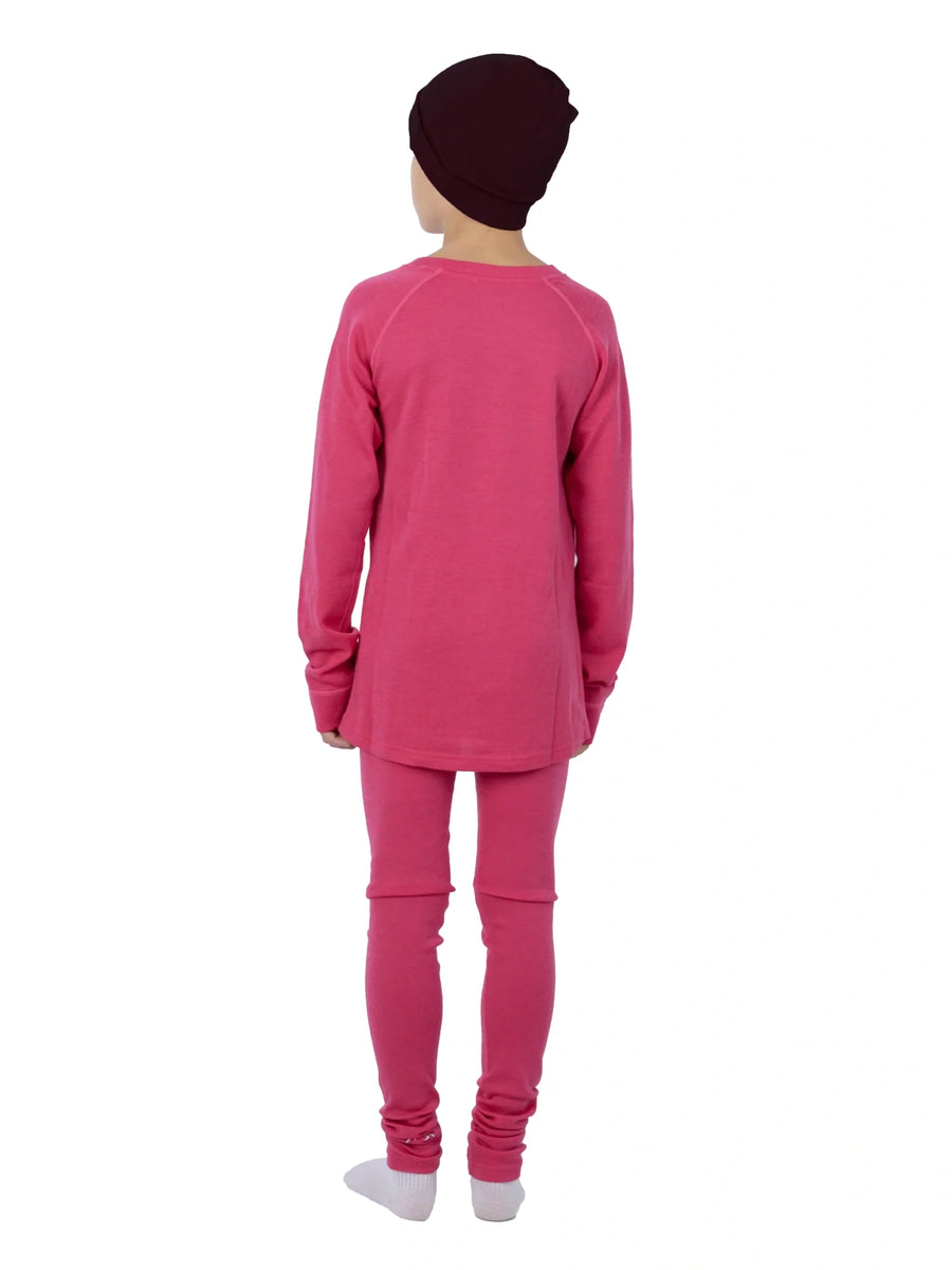 Kids' Merino Set Pink + Black Beanie