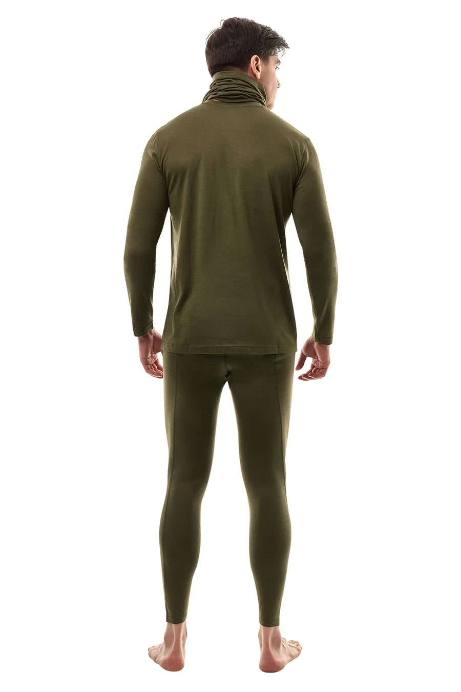 Men's Merino Dark Olive Set + Neck Gaiter