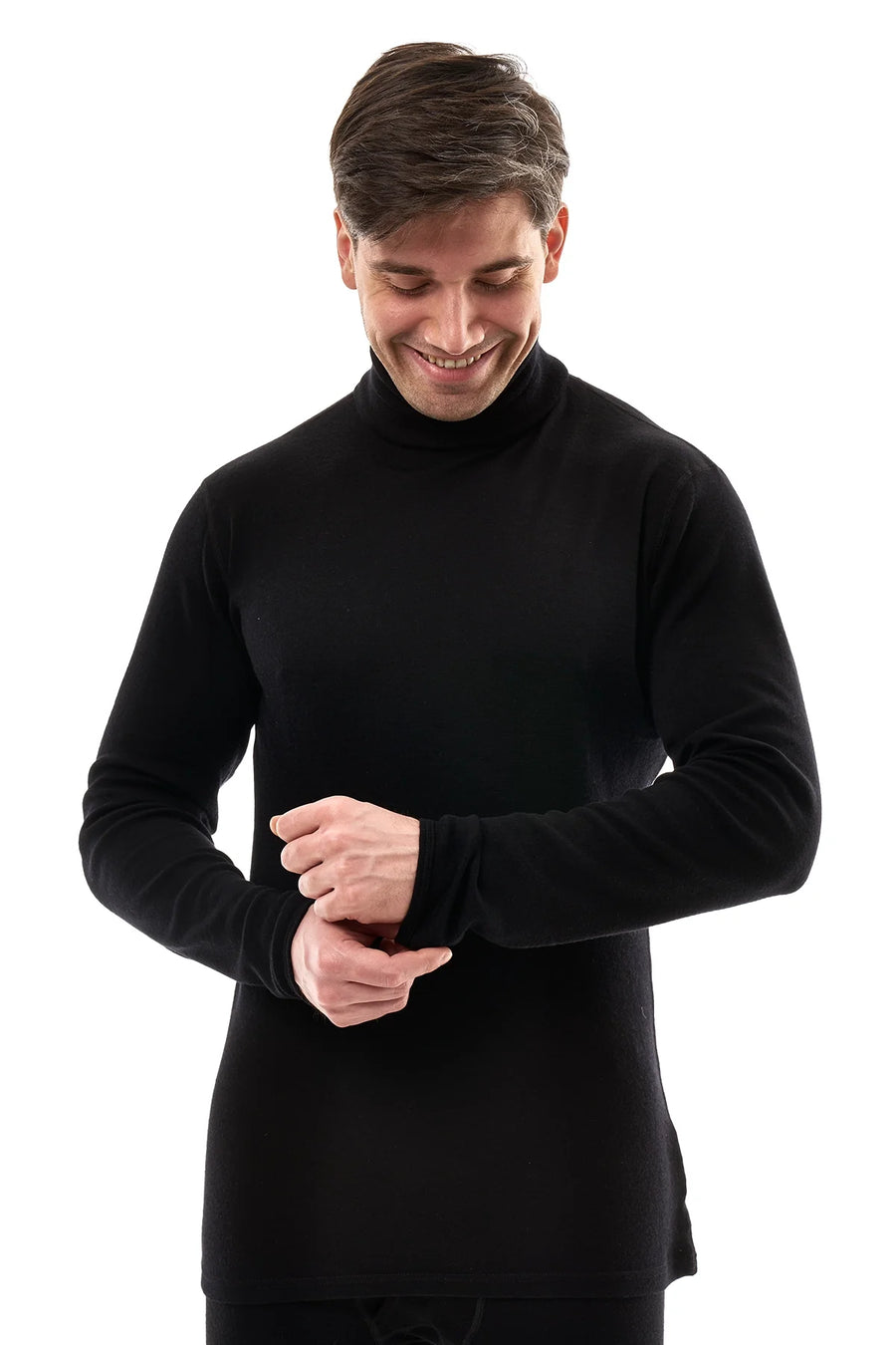 Men's Merino Turtleneck Long Sleeve 260 Black | High Neck