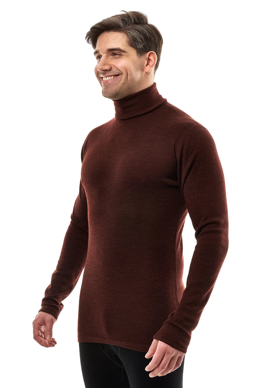 Men's Merino Turtleneck Long Sleeve 260 Bordo | High Neck