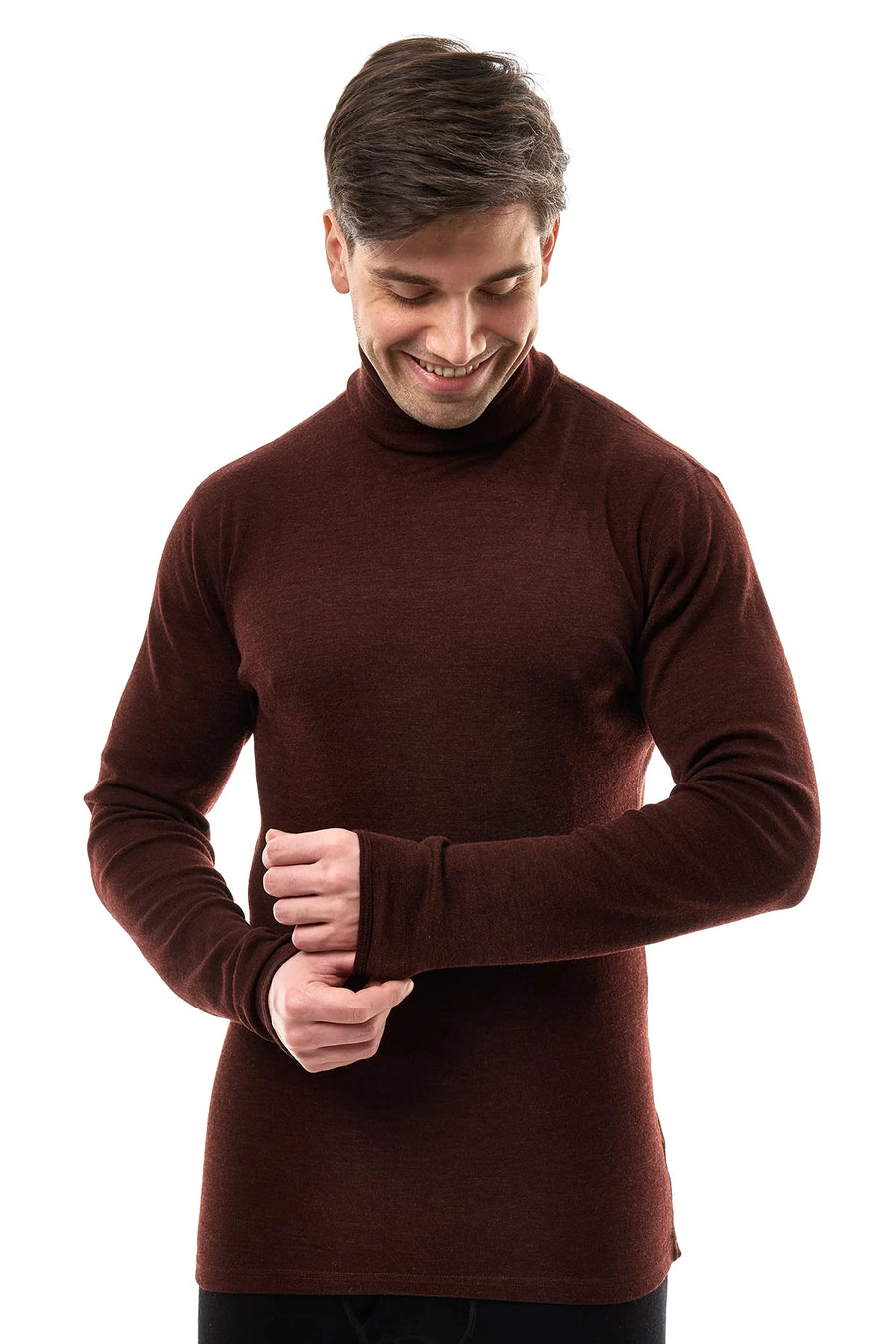 Men's Merino Turtleneck Long Sleeve 260 Bordo | High Neck