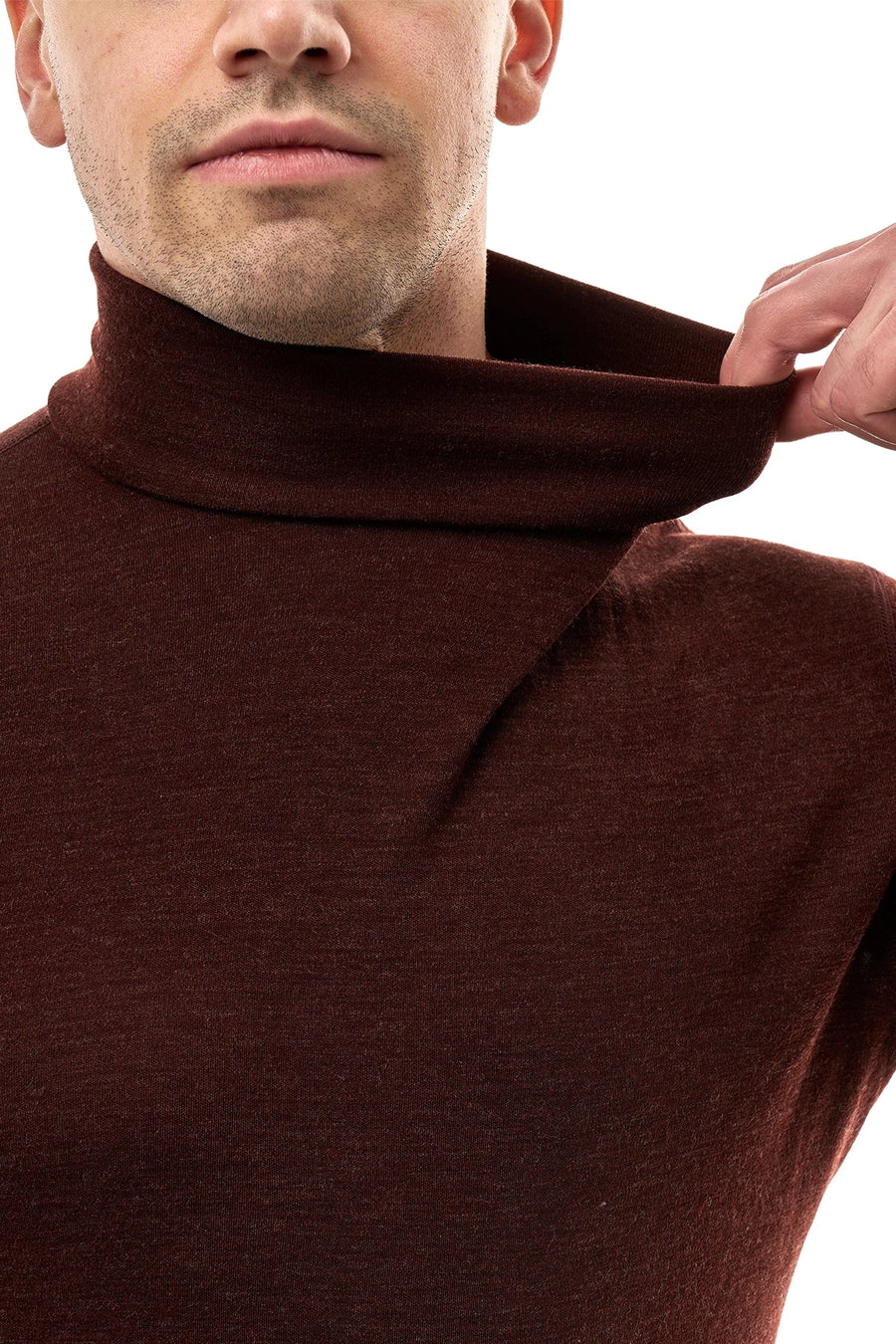 Men's Merino Turtleneck Long Sleeve 260 Bordo | High Neck