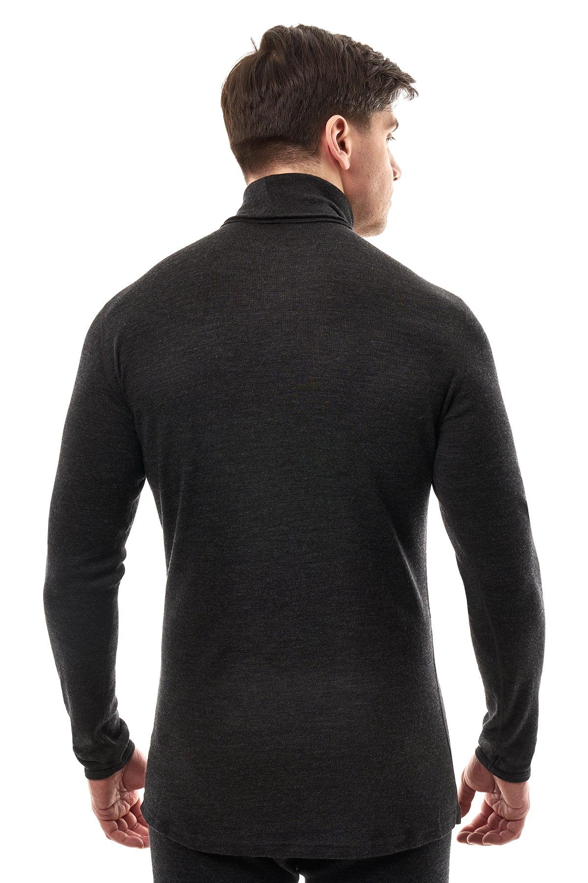 Men's Merino Turtleneck Long Sleeve 260 Charcoal | High Neck