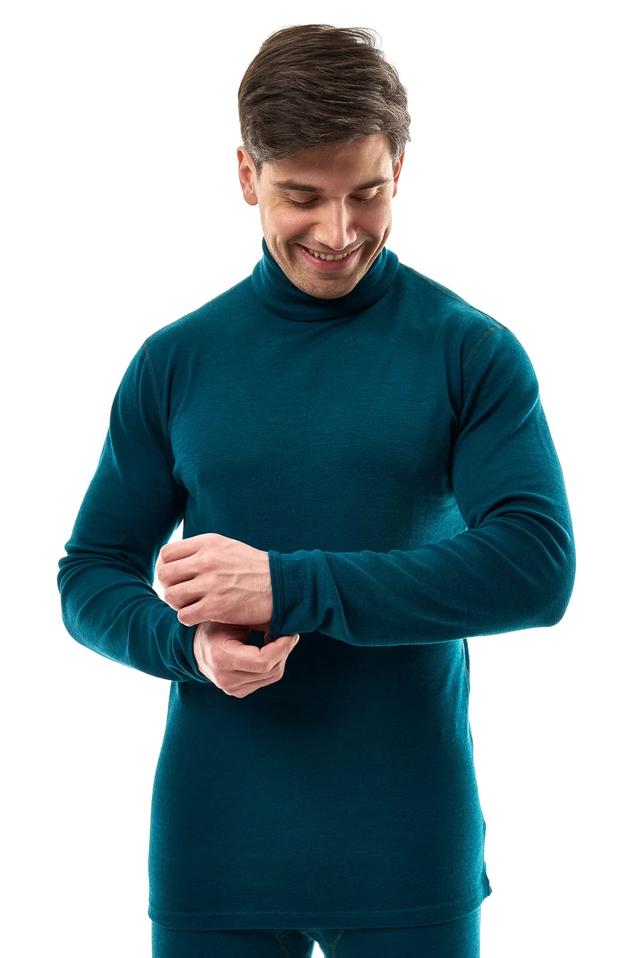 Men's Merino Turtleneck Long Sleeve 260 Deep Teal | High Neck