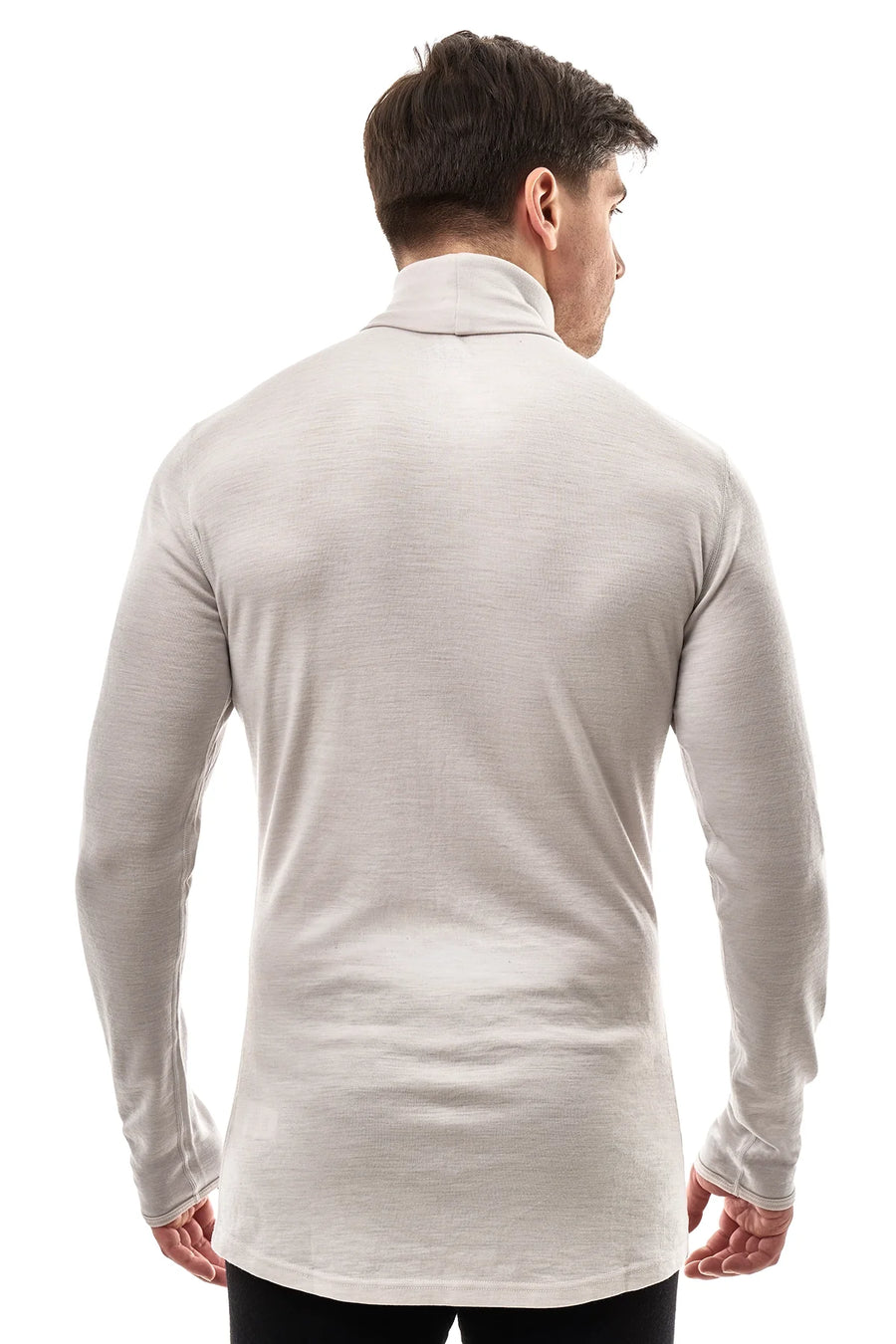 Men's Merino Turtleneck Long Sleeve 260 Light Grey | High Neck