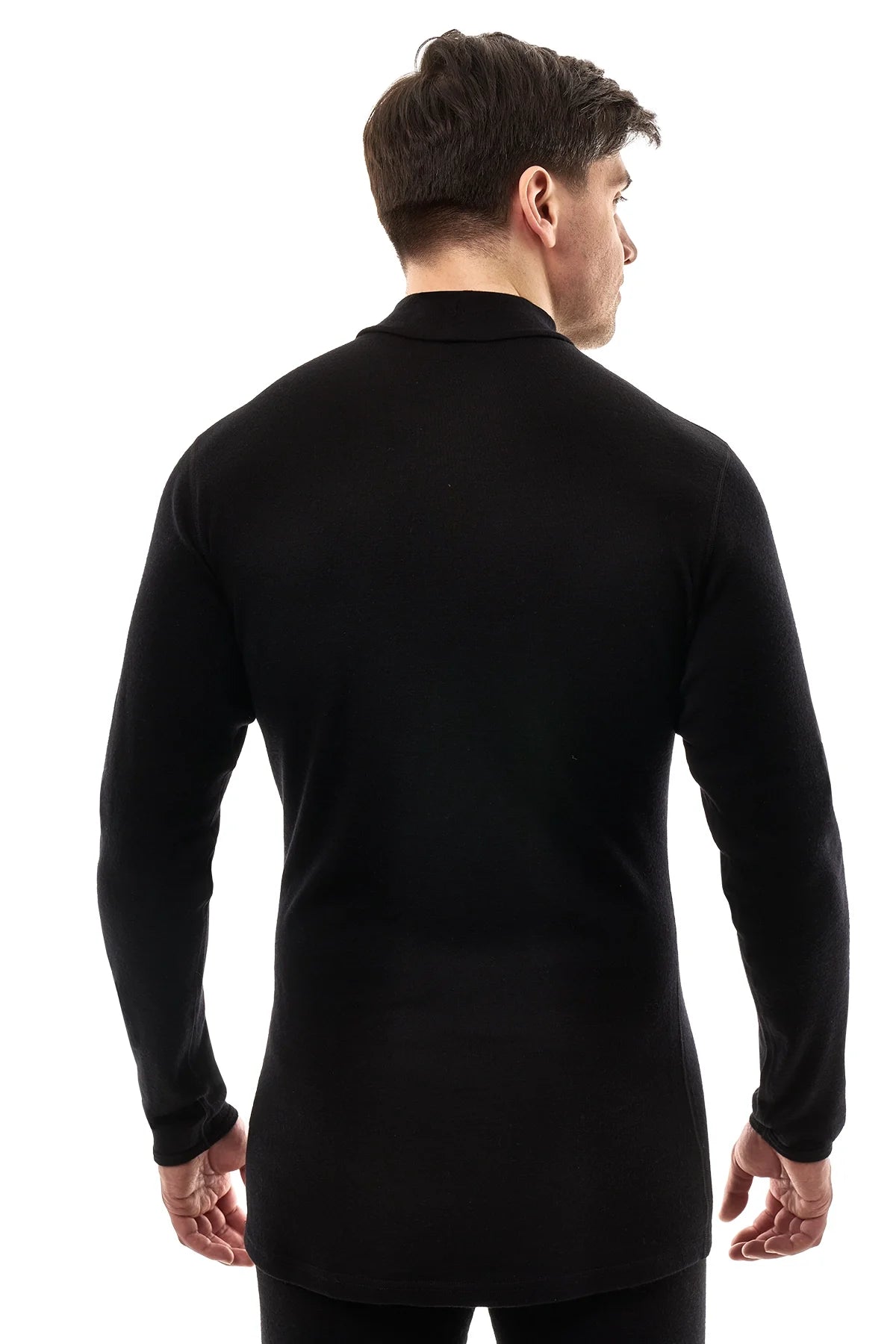 Men's Merino Turtleneck Long Sleeve 260 Black | Low Neck