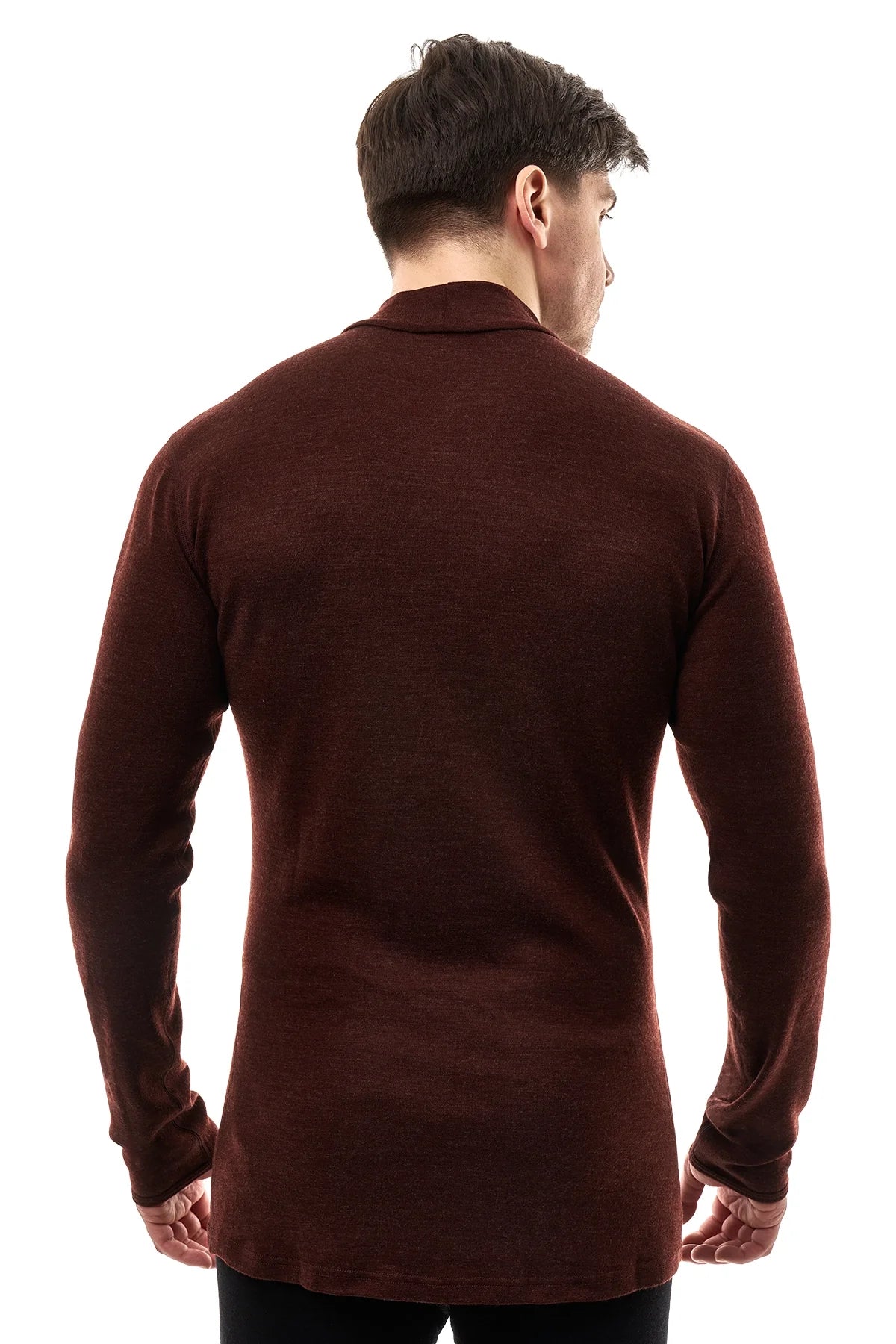 Men's Merino Turtleneck Long Sleeve 260 Bordo | Low Neck