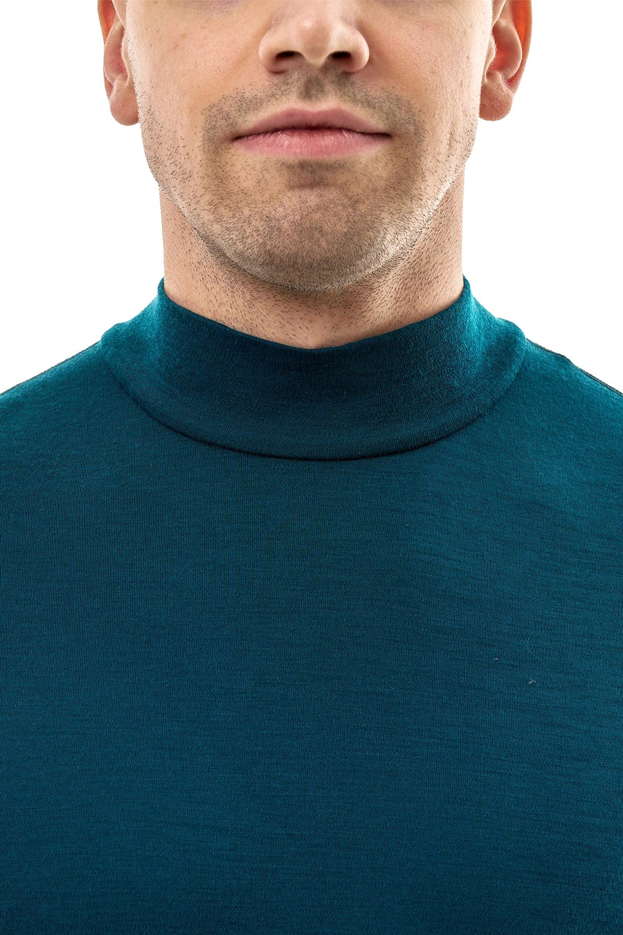 Men's Merino Turtleneck Long Sleeve 260 Deep Teal | Low Neck