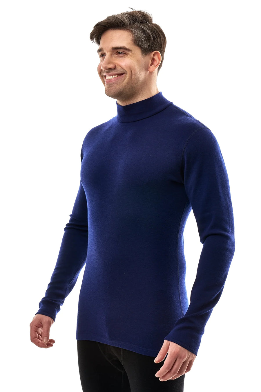 Men's Merino Turtleneck Long Sleeve 260 Navy | Low Neck