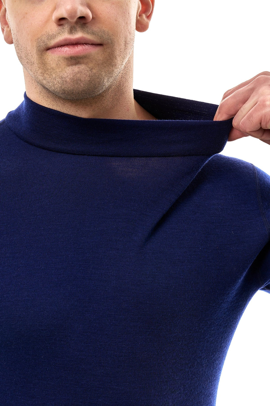 Men's Merino Turtleneck Long Sleeve 260 Navy | Low Neck