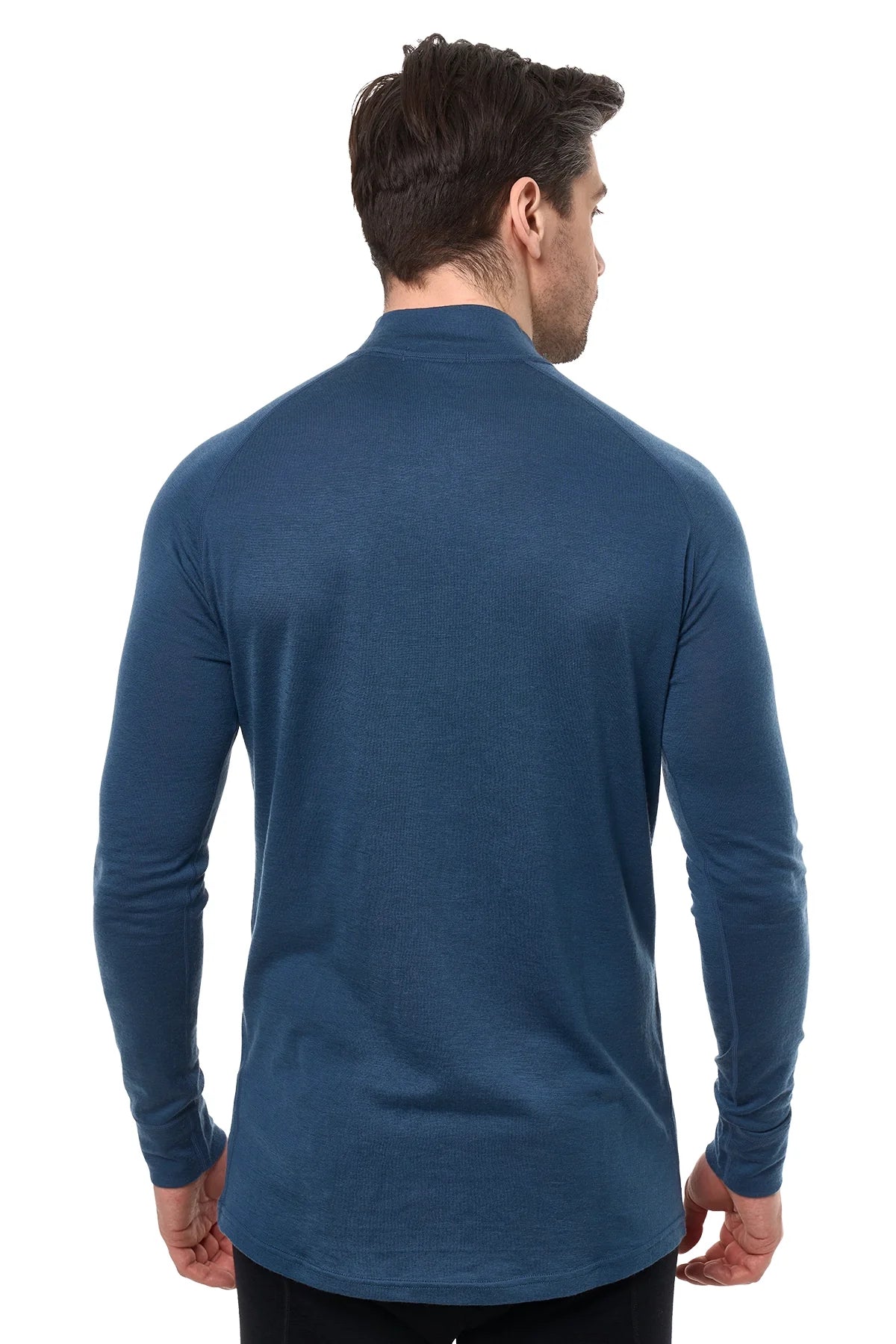 Men's Merino Half Zip Long Sleeve 165 Denim Blue