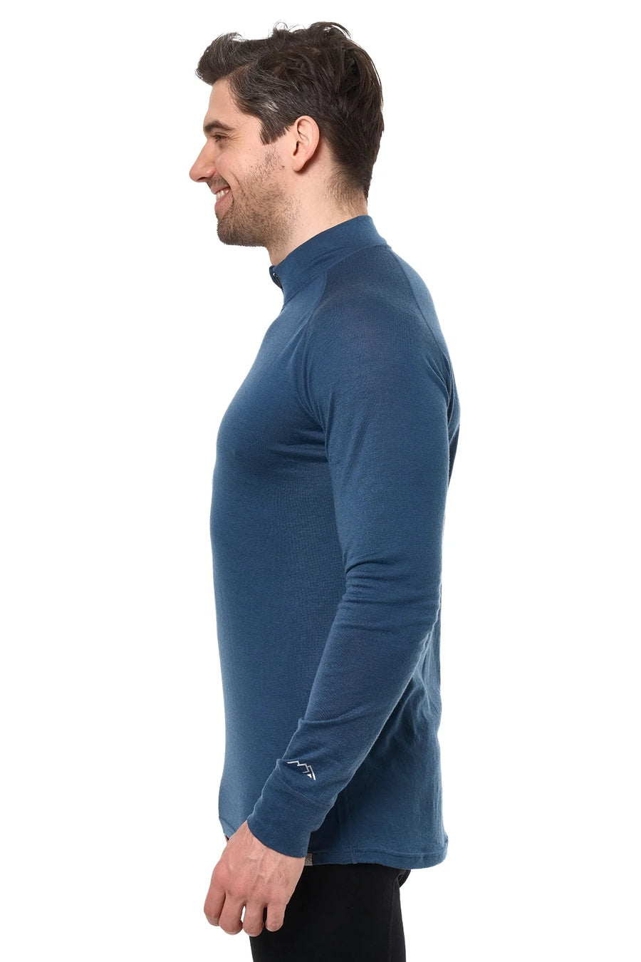 Men's Merino Half Zip Long Sleeve 165 Denim Blue