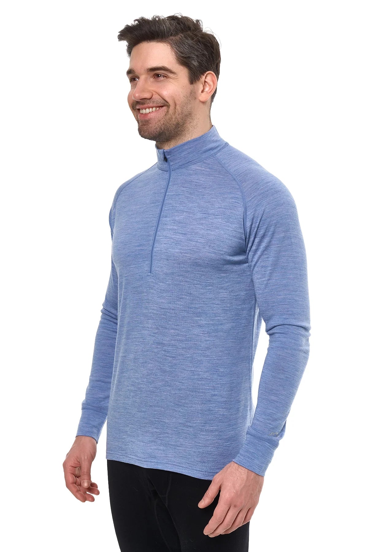 Men's Merino Half Zip Long Sleeve 165 Deep Blue