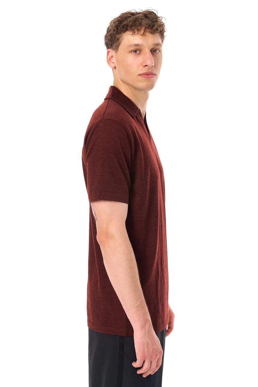 Men's Merino Polo 180 Bordo | Open Collar