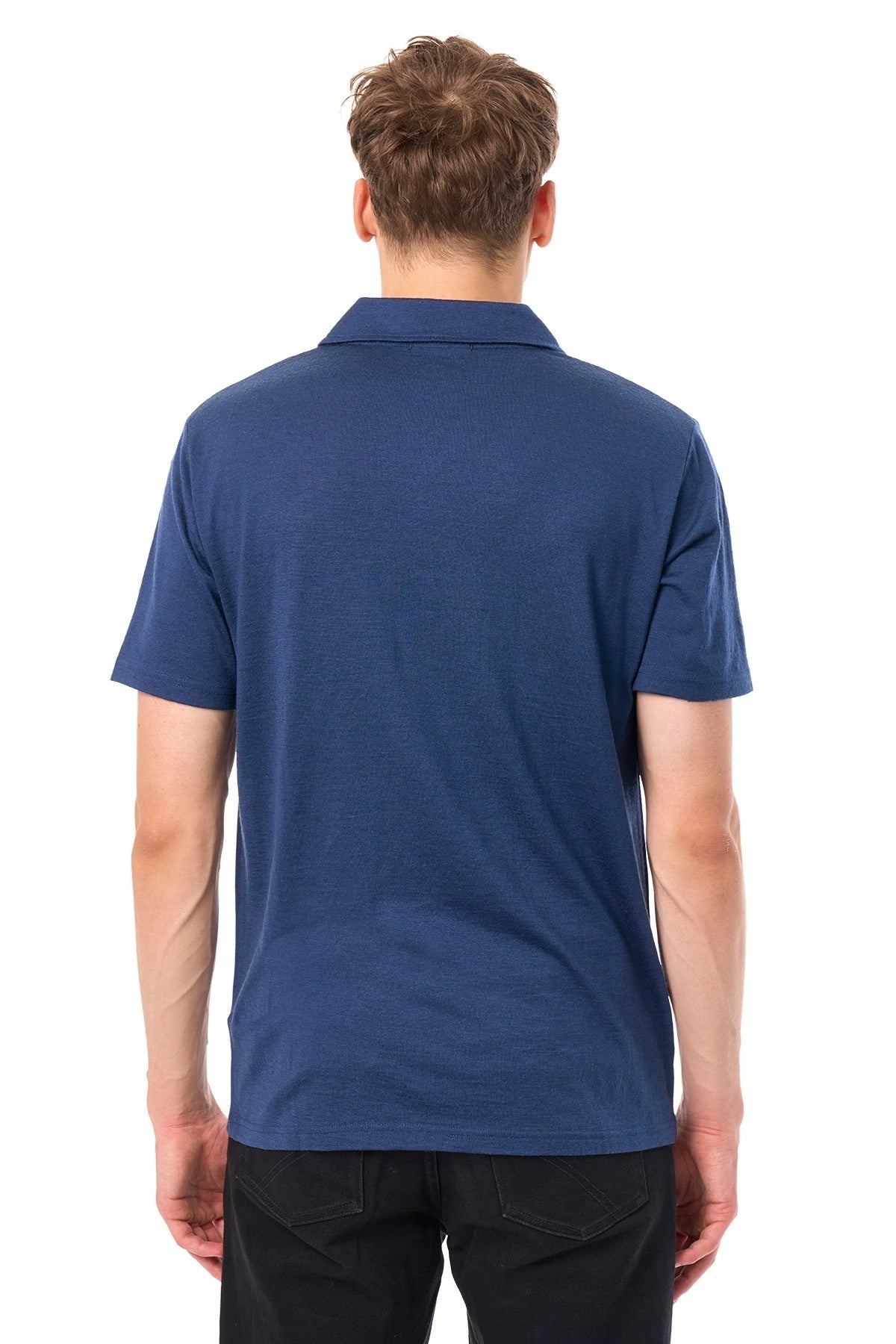 Men's Merino Polo 180 Navy | Open Collar