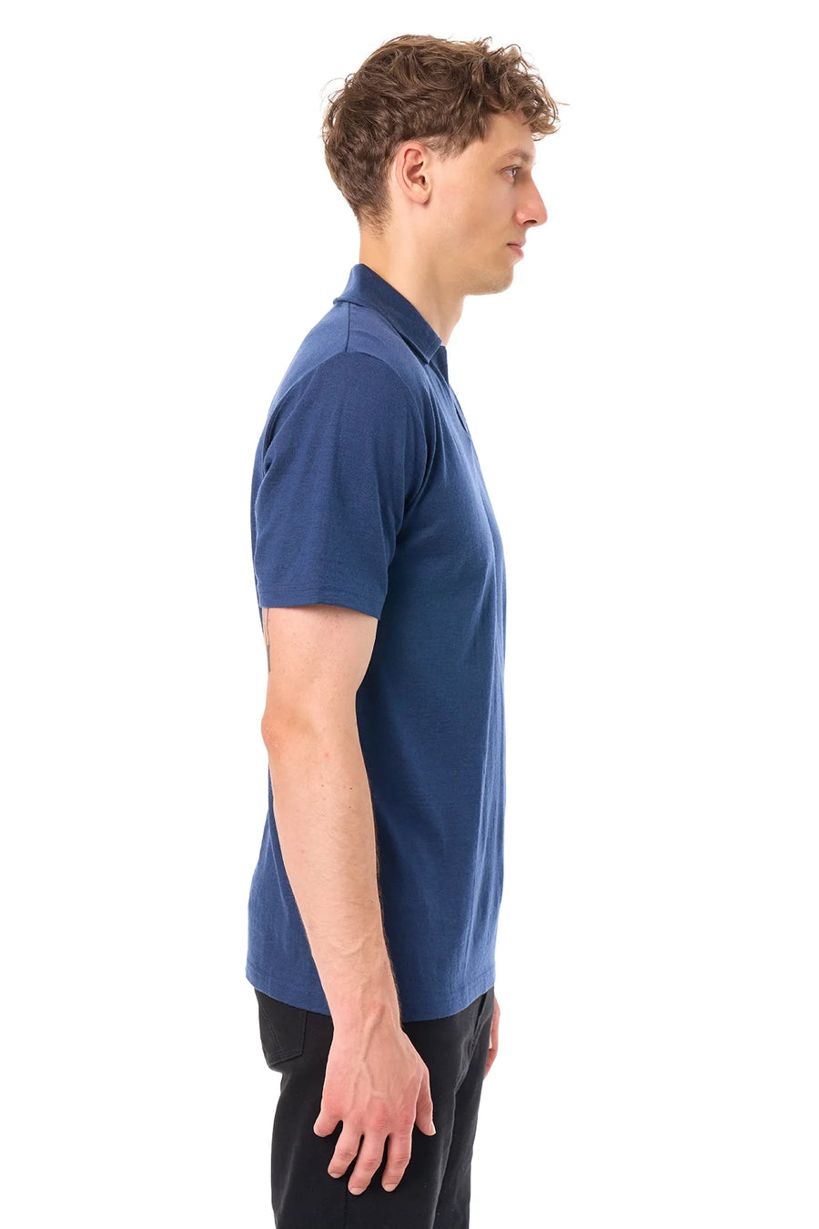 Men's Merino Polo 180 Navy | Open Collar