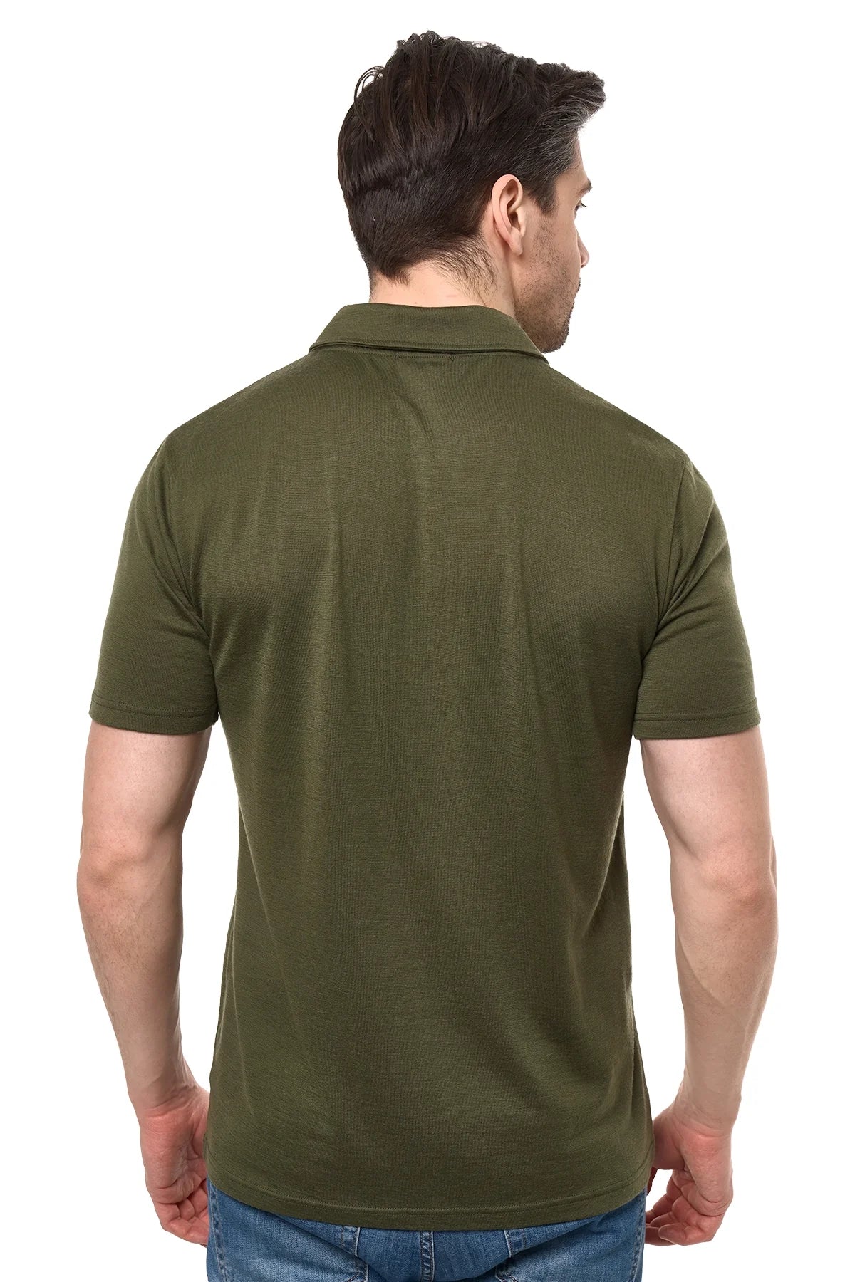 Men's Merino Polo 180 Dark Olive