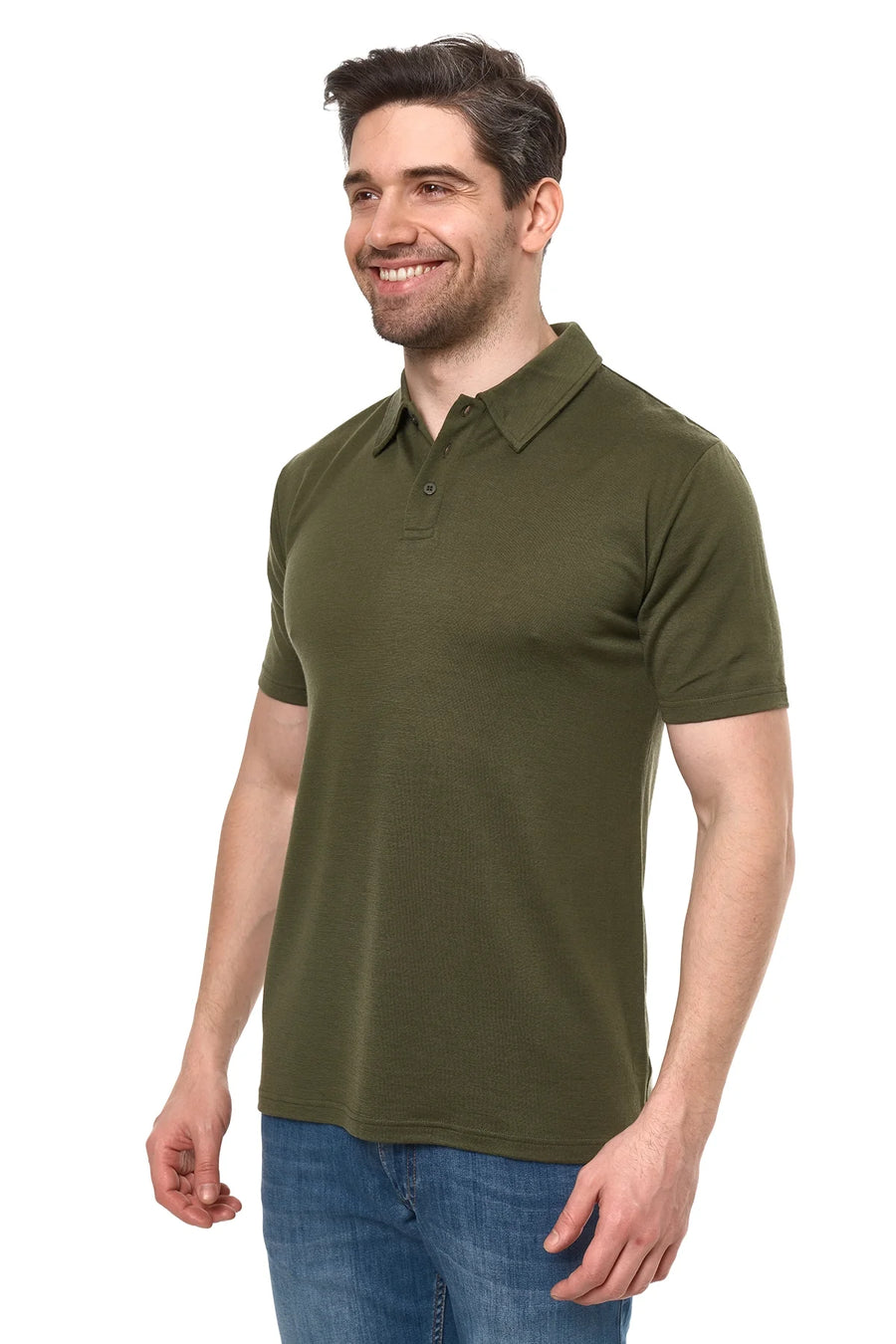 Men's Merino Polo 180 Dark Olive