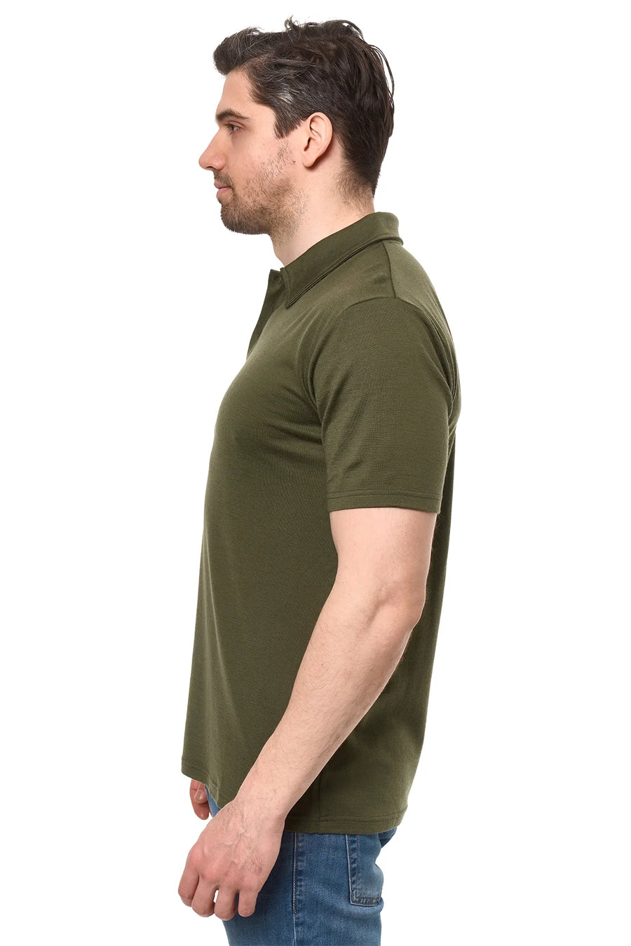 Men's Merino Polo 180 Dark Olive