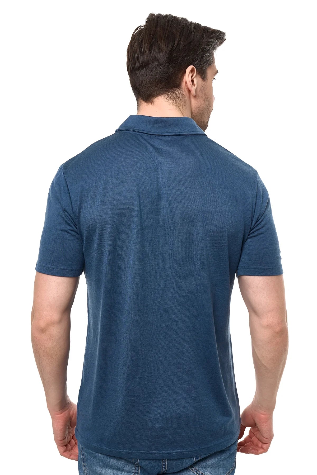 Men's Merino Polo 180 Denim Blue