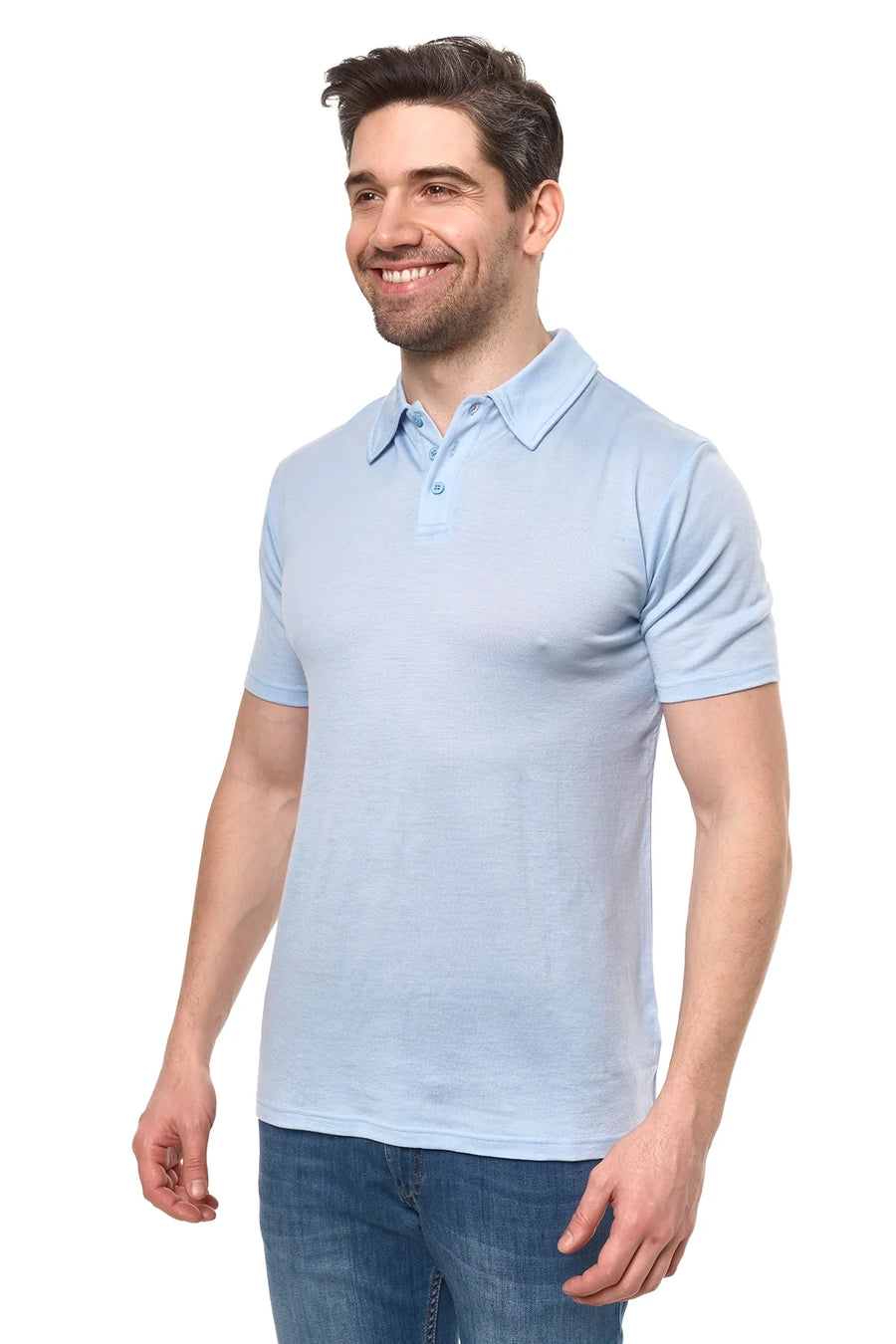 Men's Merino Polo 180 Oxford Blue