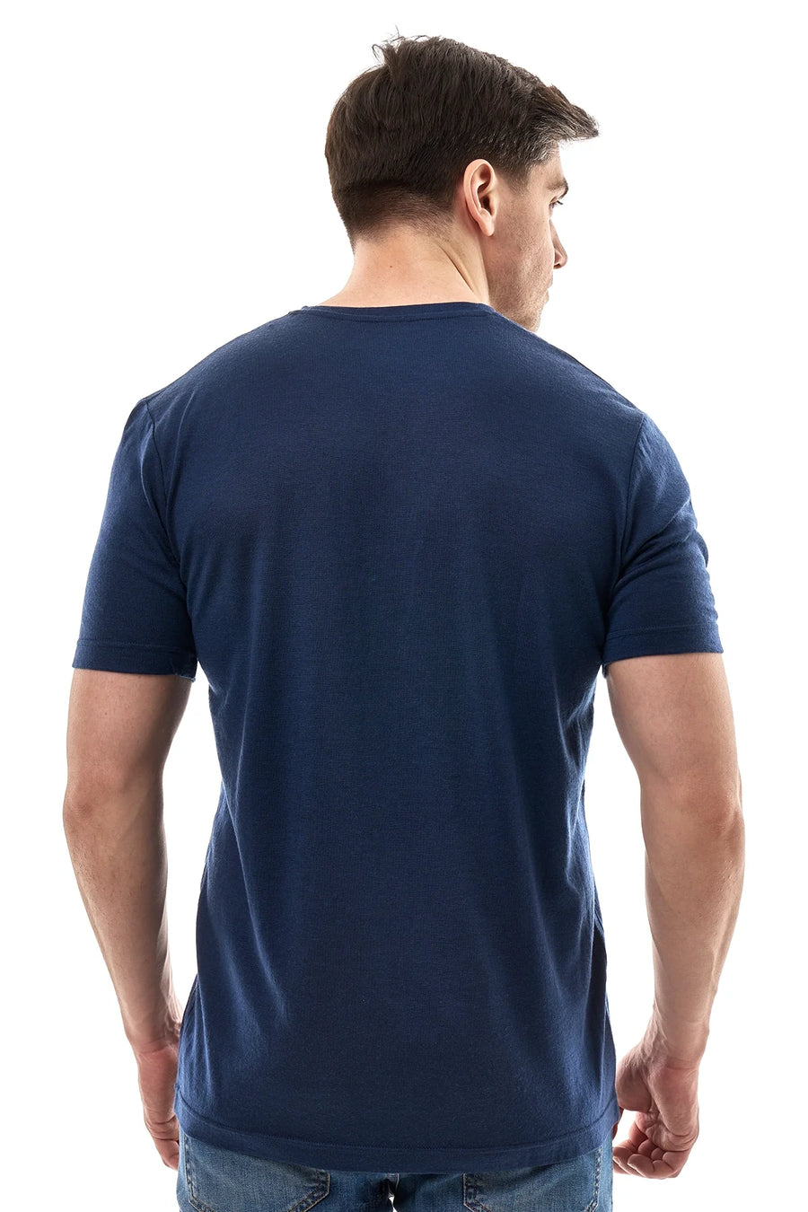 Men's Merino Sport T-shirt Deep Navy | V-Neck