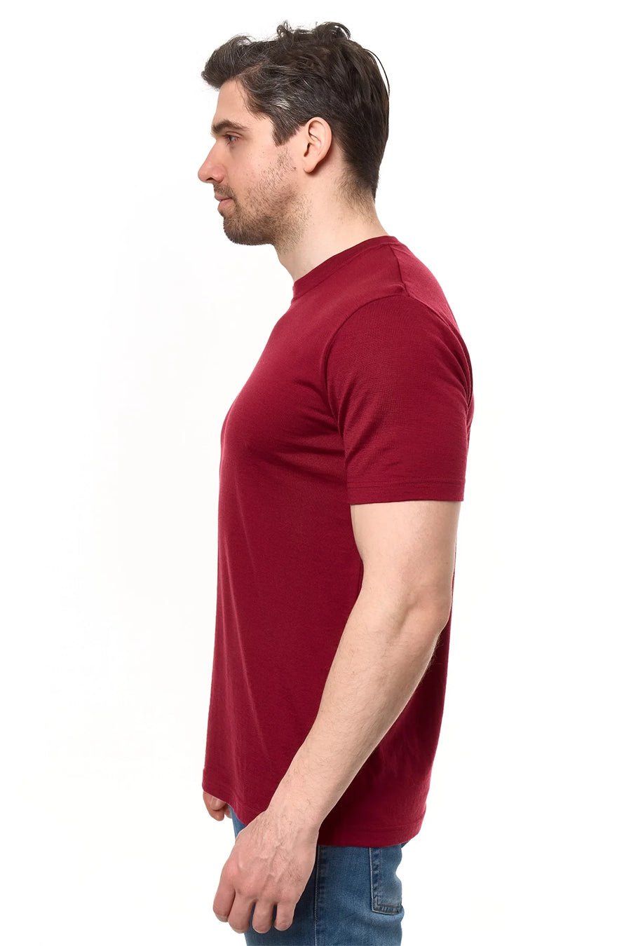 Men's Merino Sport T-shirt Dark Red