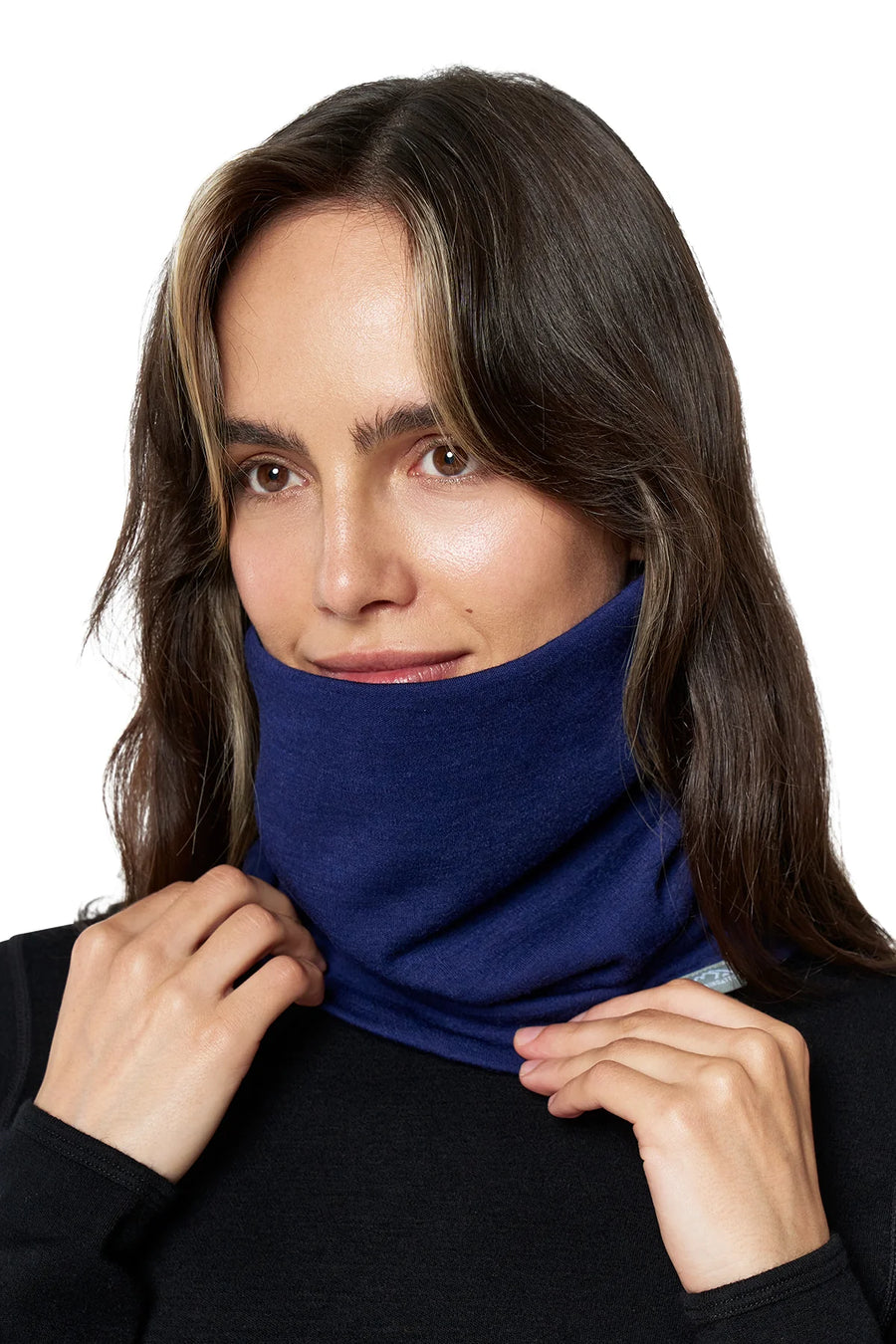 Merino Double-Layer Neck Gaiter Navy Blue