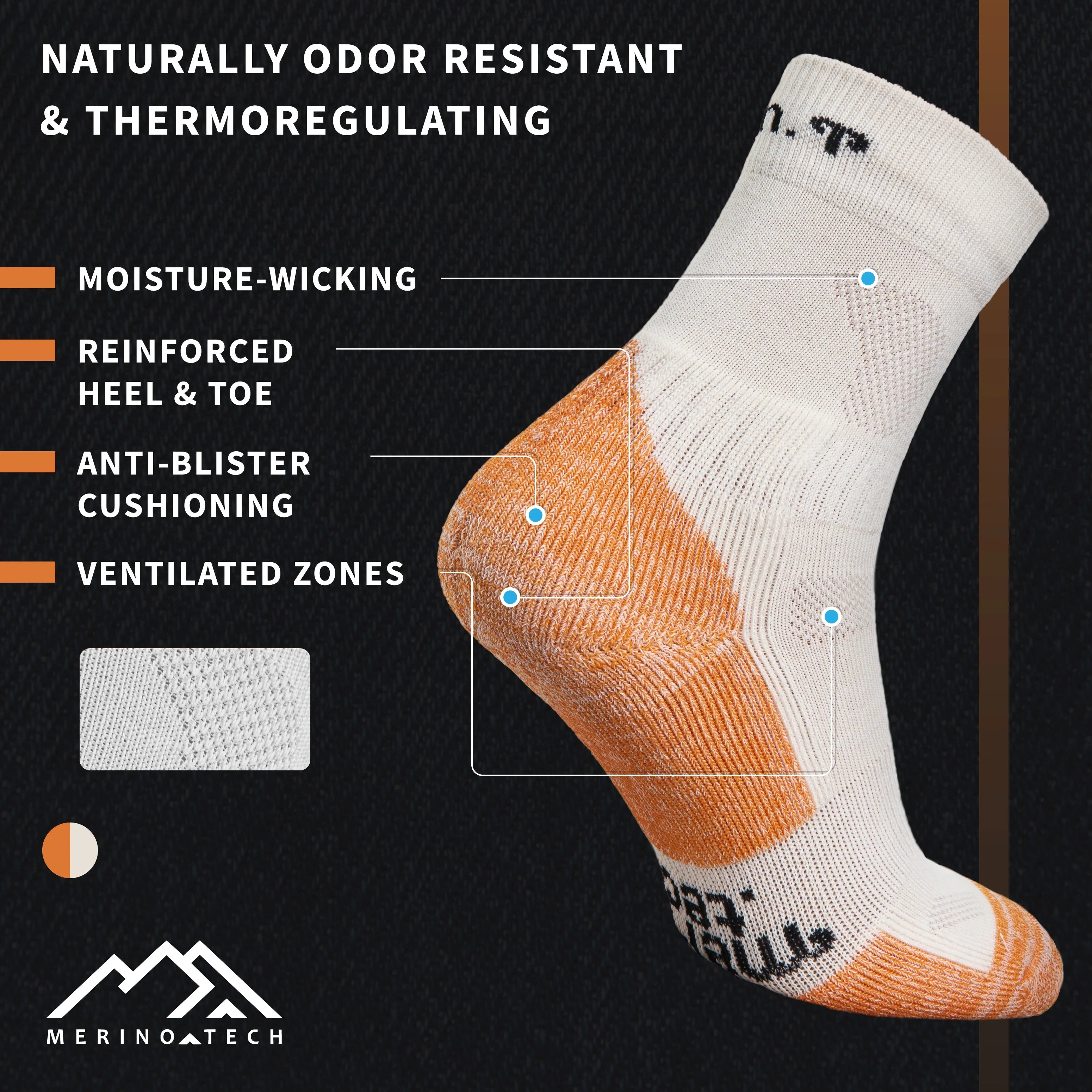 Merino Wool Hiking Socks - (Pack of 2) Old England