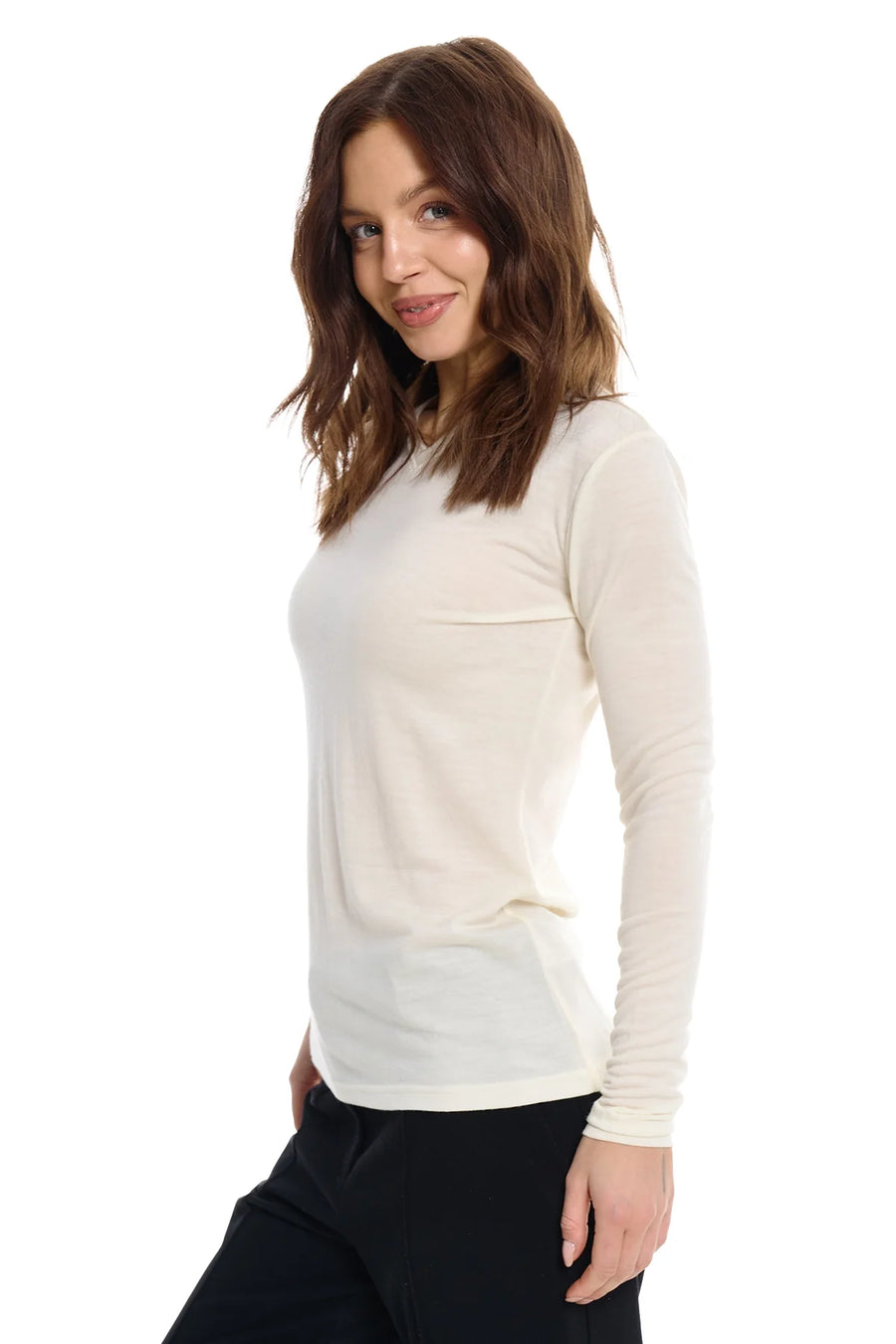 Women's Merino Long Sleeve 190 Creamy | V-Neck