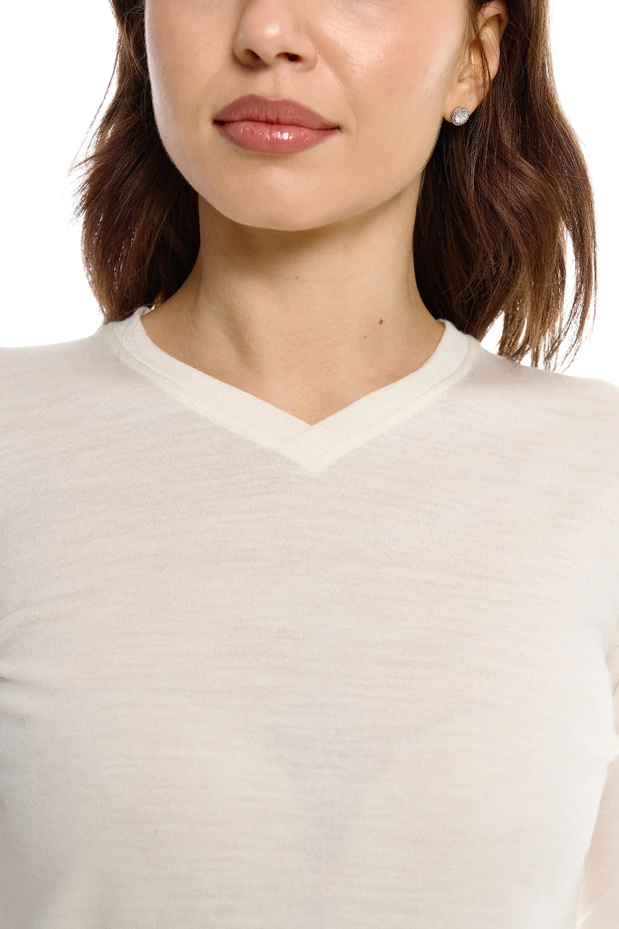 Women's Merino Long Sleeve 190 Creamy | V-Neck