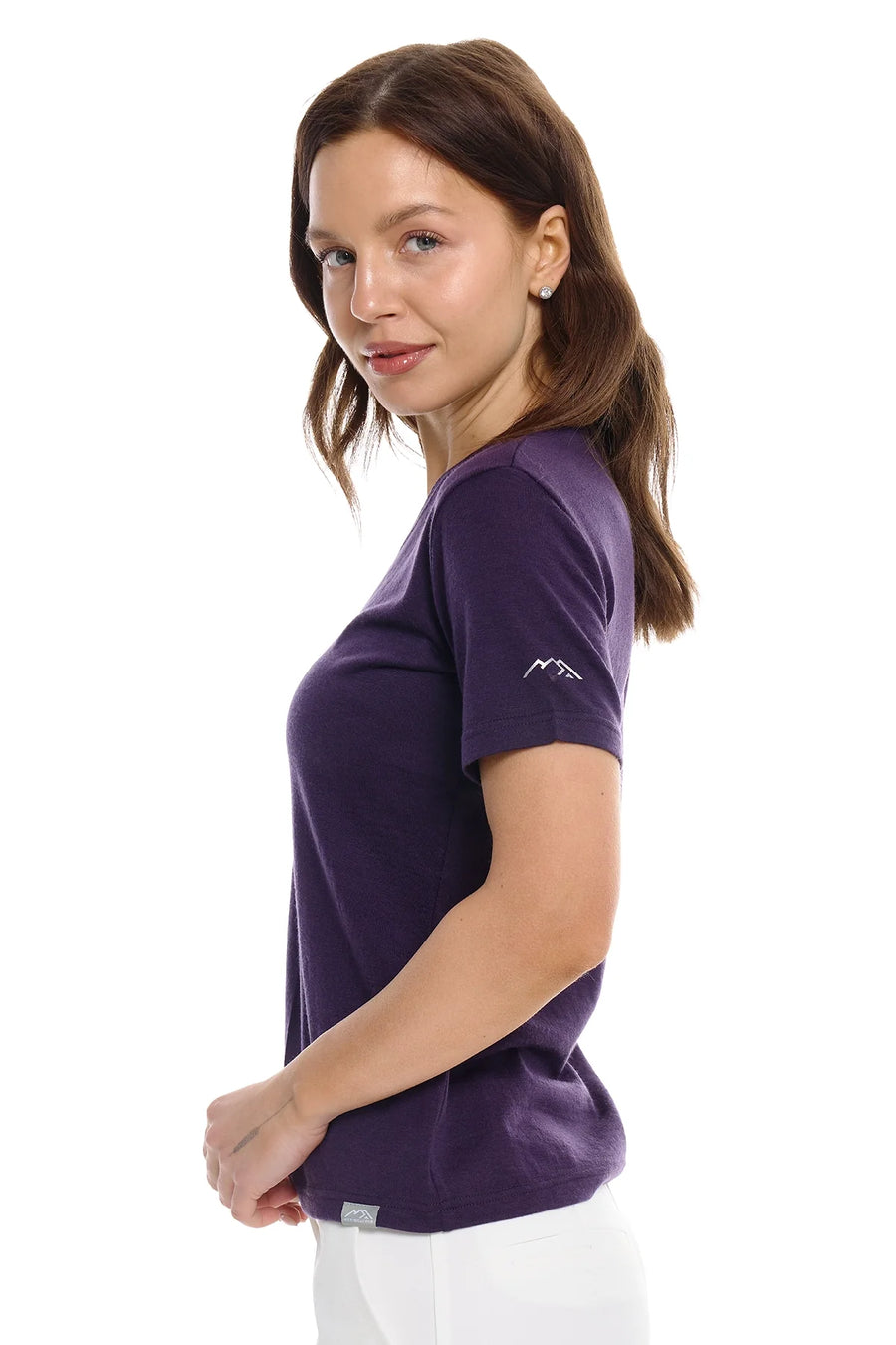 Women's Merino T-shirt 180 Dark Purple | V-Neck (+socks)