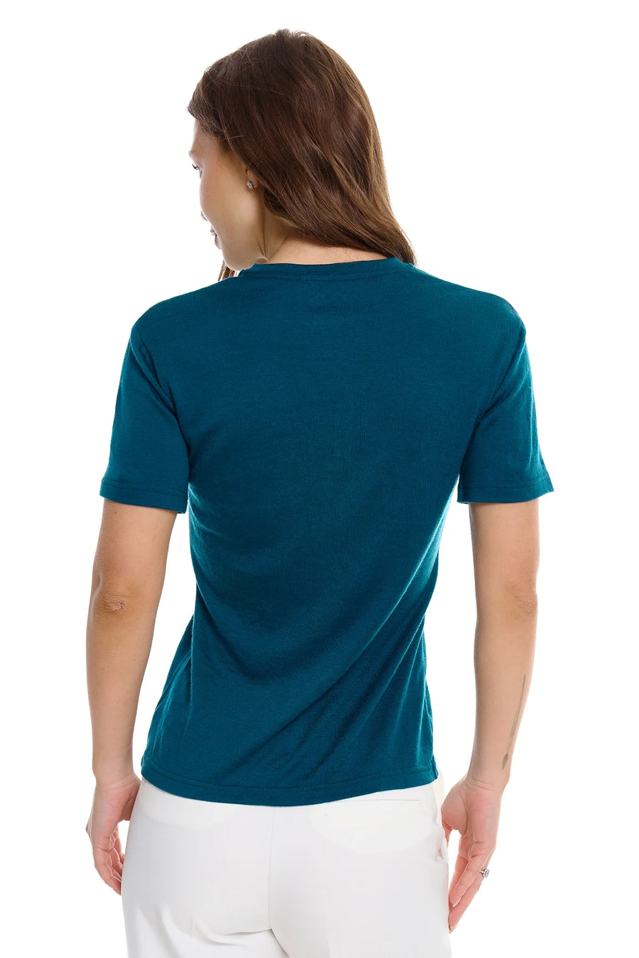 Women's Merino T-shirt 180 Dark Teal | V-neck