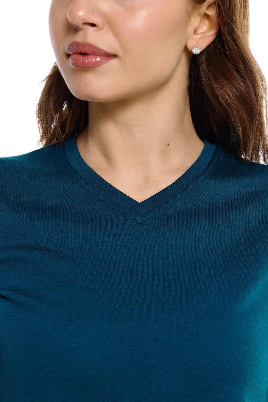 Women's Merino T-shirt 180 Dark Teal | V-neck