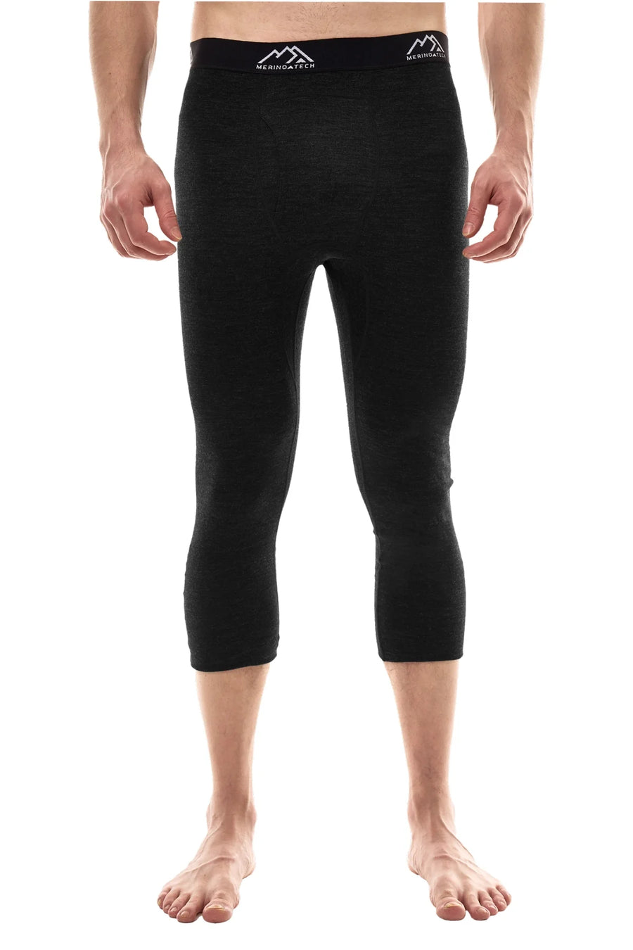 Men's Merino 3/4 Pants 200 Heathered Black