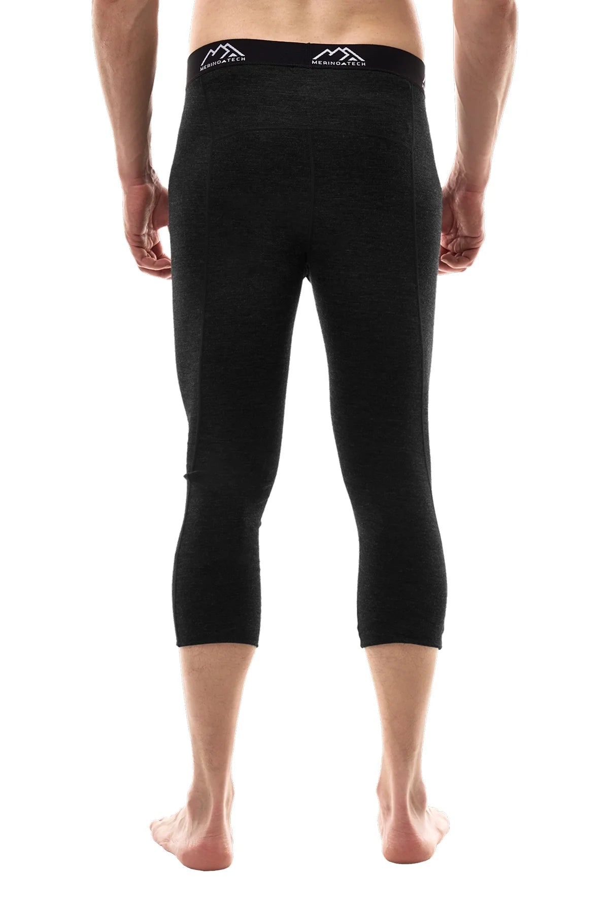 Men's Merino 3/4 Pants 200 Heathered Black