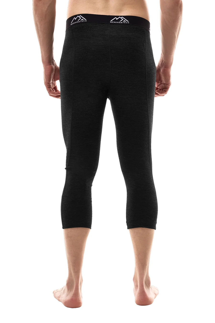 Men's Merino 3/4 Pants 200 Heathered Black